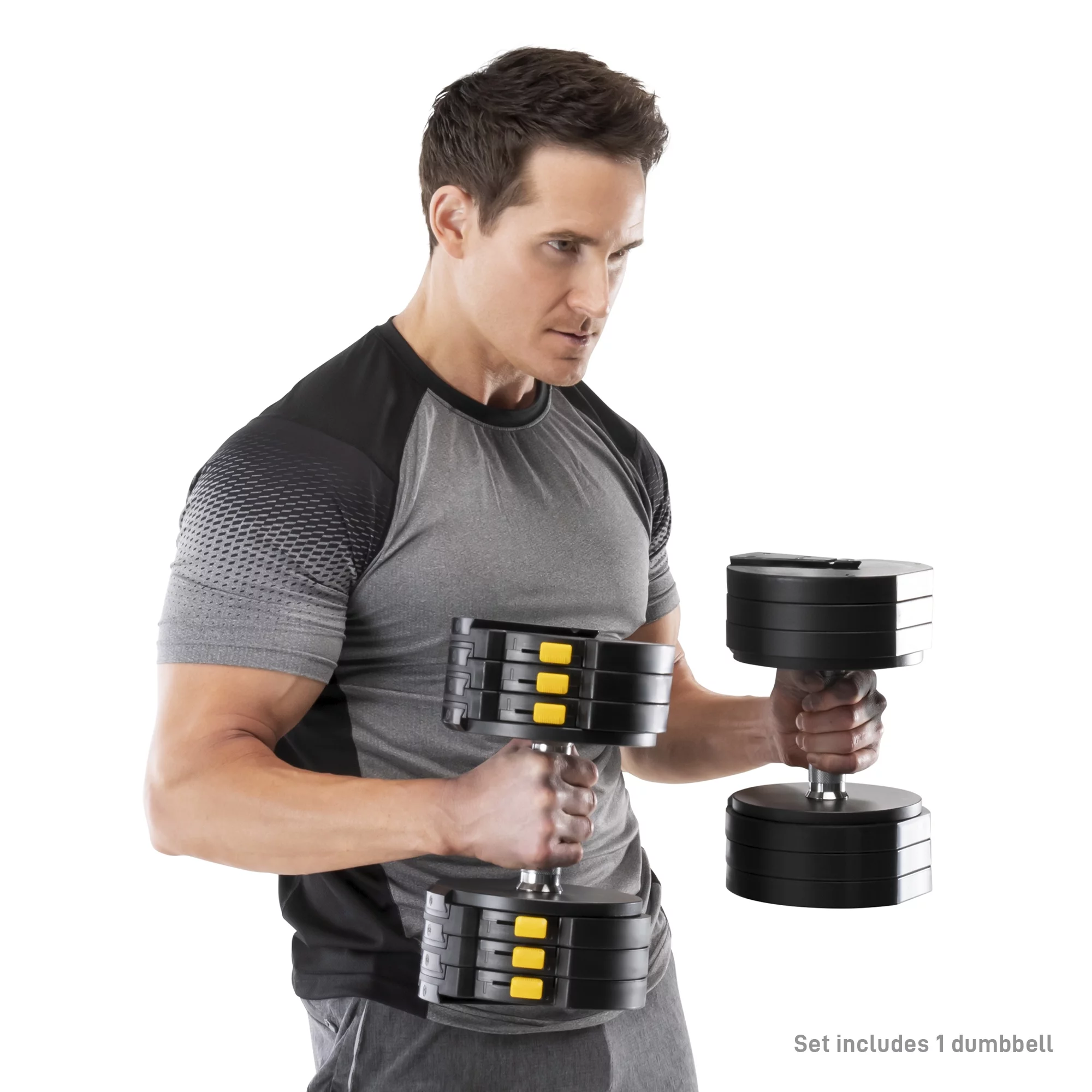 Marcy Adjustable Dumbbell System (SINGLE), 6 Dumbbells-in-1 up to 50lbs ADDB-6198 - Womvr