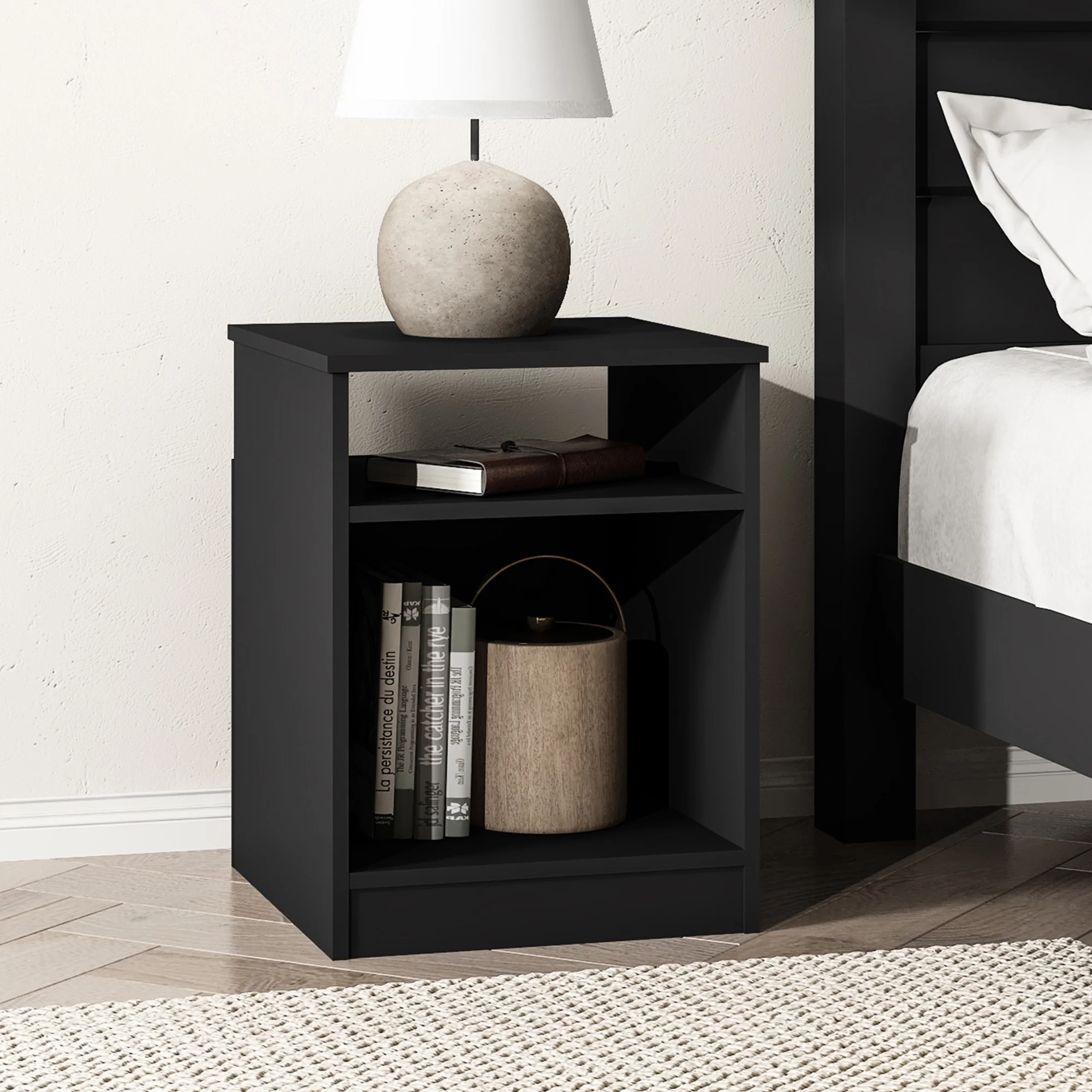 Mainstays Ardent Open Shelf Nightstand, White - Womvr