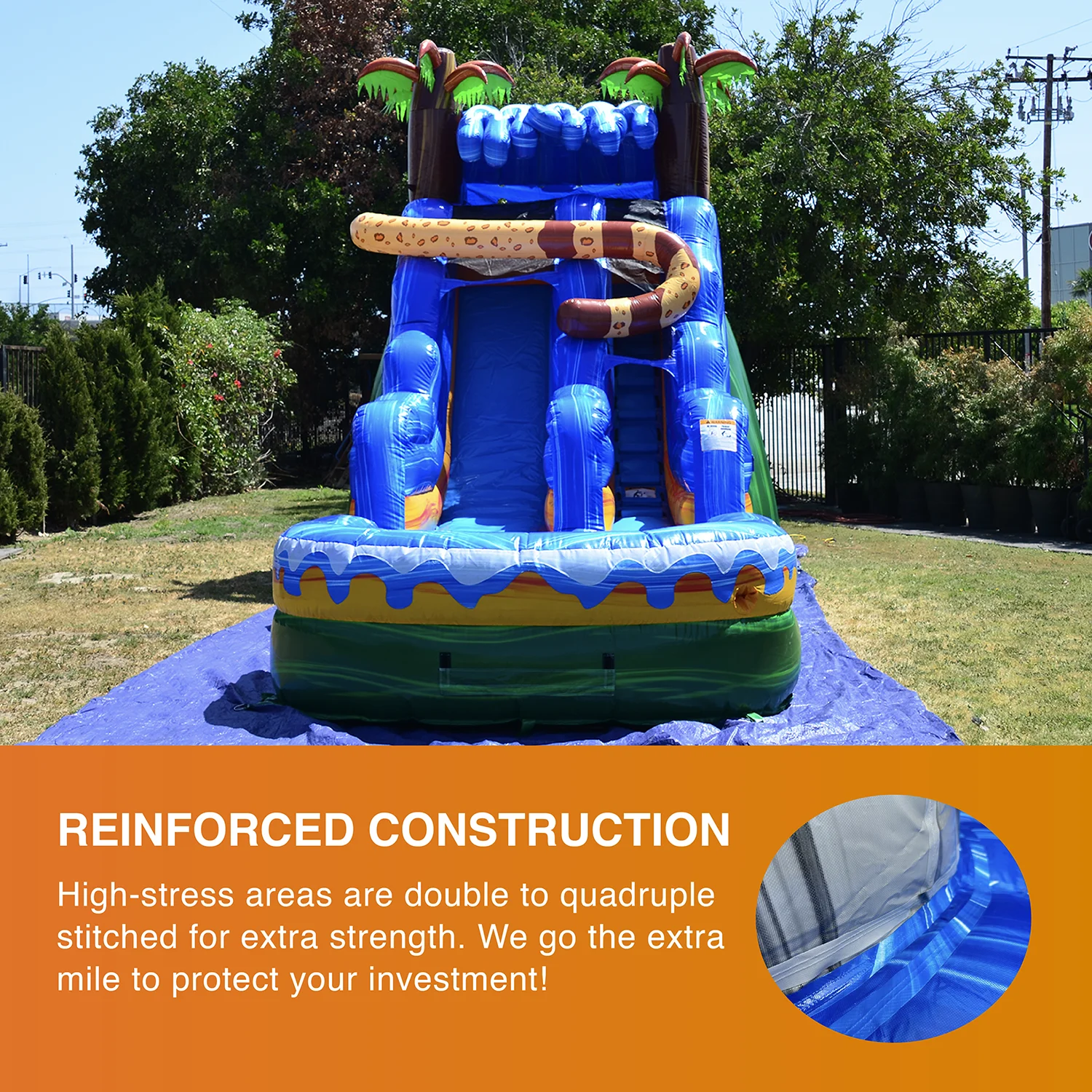 JumpOrange Commercial Grade Waterslide with Pool for Kids and Adults (with Blower), Jaguar - Womvr