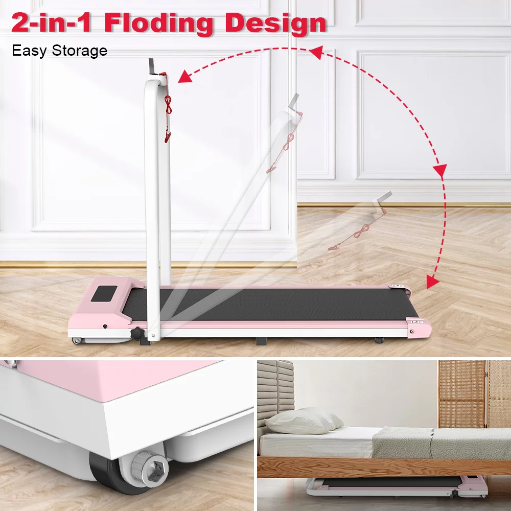 Bigzzia Walking Pad Under Desk Treadmill, Treadmills with Remote Control & LCD Display for Home Office, 265 lbs Max Weight, Gray - Womvr