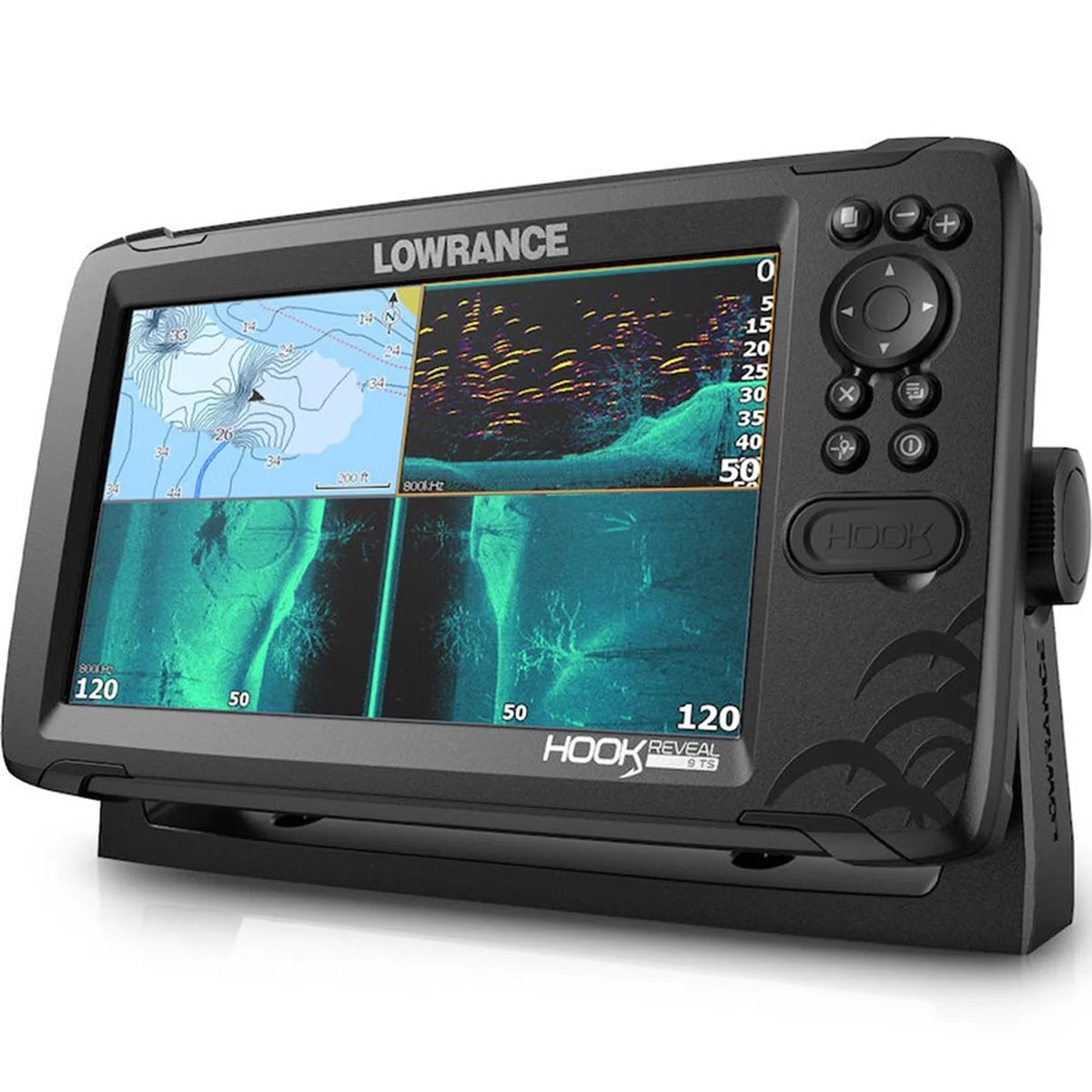 Lowrance 00015851001 Hook Reveal 9 In. Fishfinder TripleShot with Down scan, Sides can Imaging, C-MAP Contour and Mapping - Womvr