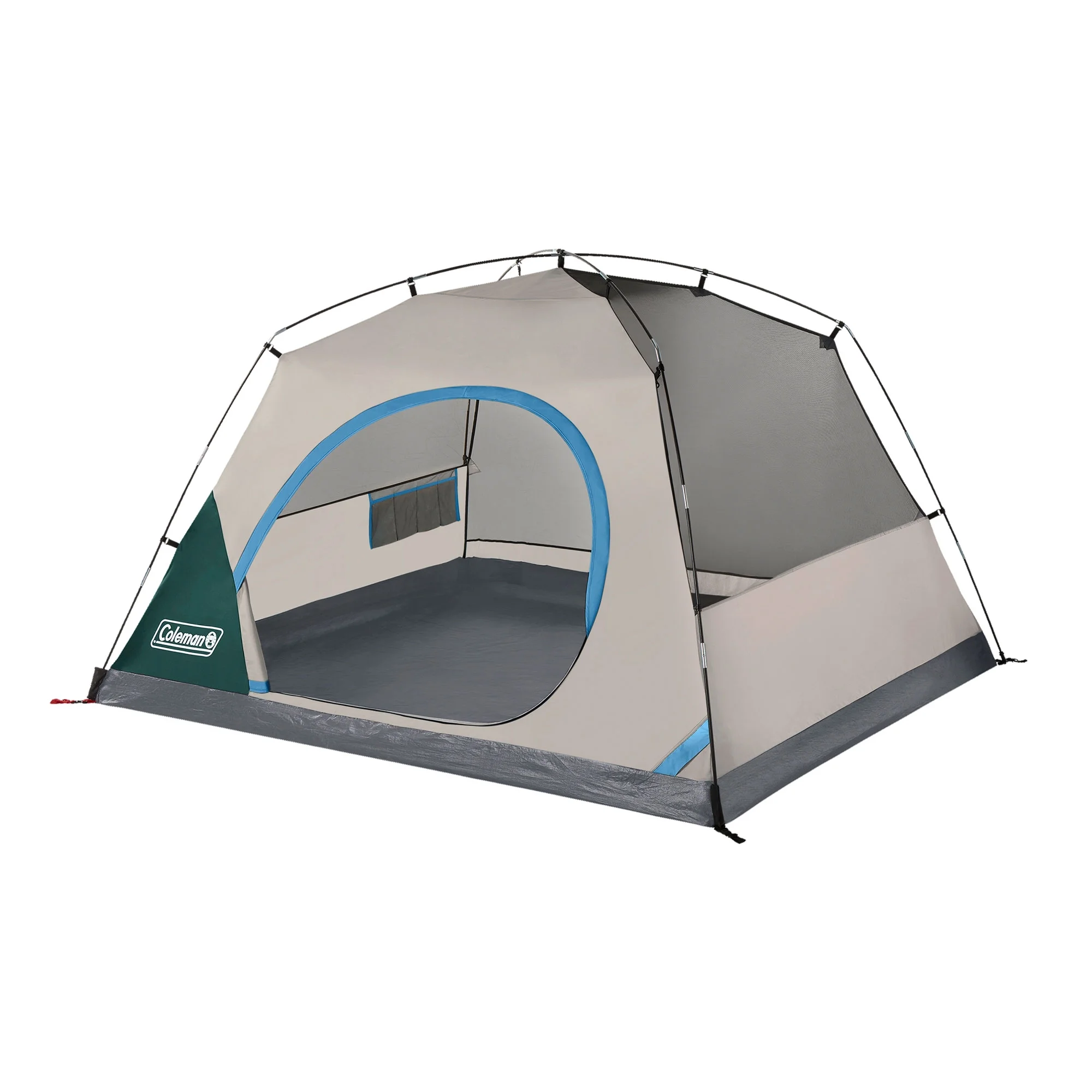 Coleman Skydome 4 Person Camping Tent with Full-Fly Vestibule, Evergreen - Womvr