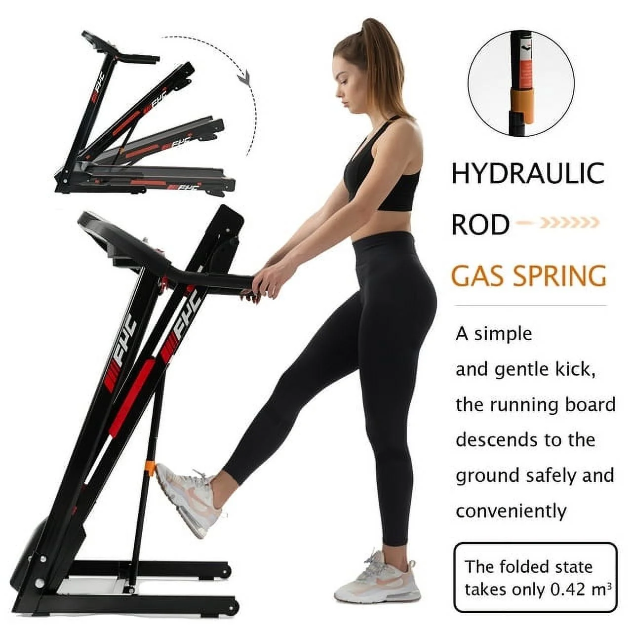 3.5HP Folding Incline Treadmill with 330 LB Capacity 15 Preset Programs MP3 Electric Walking Treadmill Machine For Home - Womvr