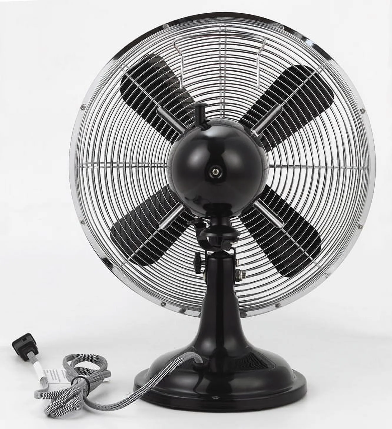 Better Homes & Gardens New 12 inch Retro 3-Speed Metal Tilted-Head Oscillation Table Fan Gold - Womvr