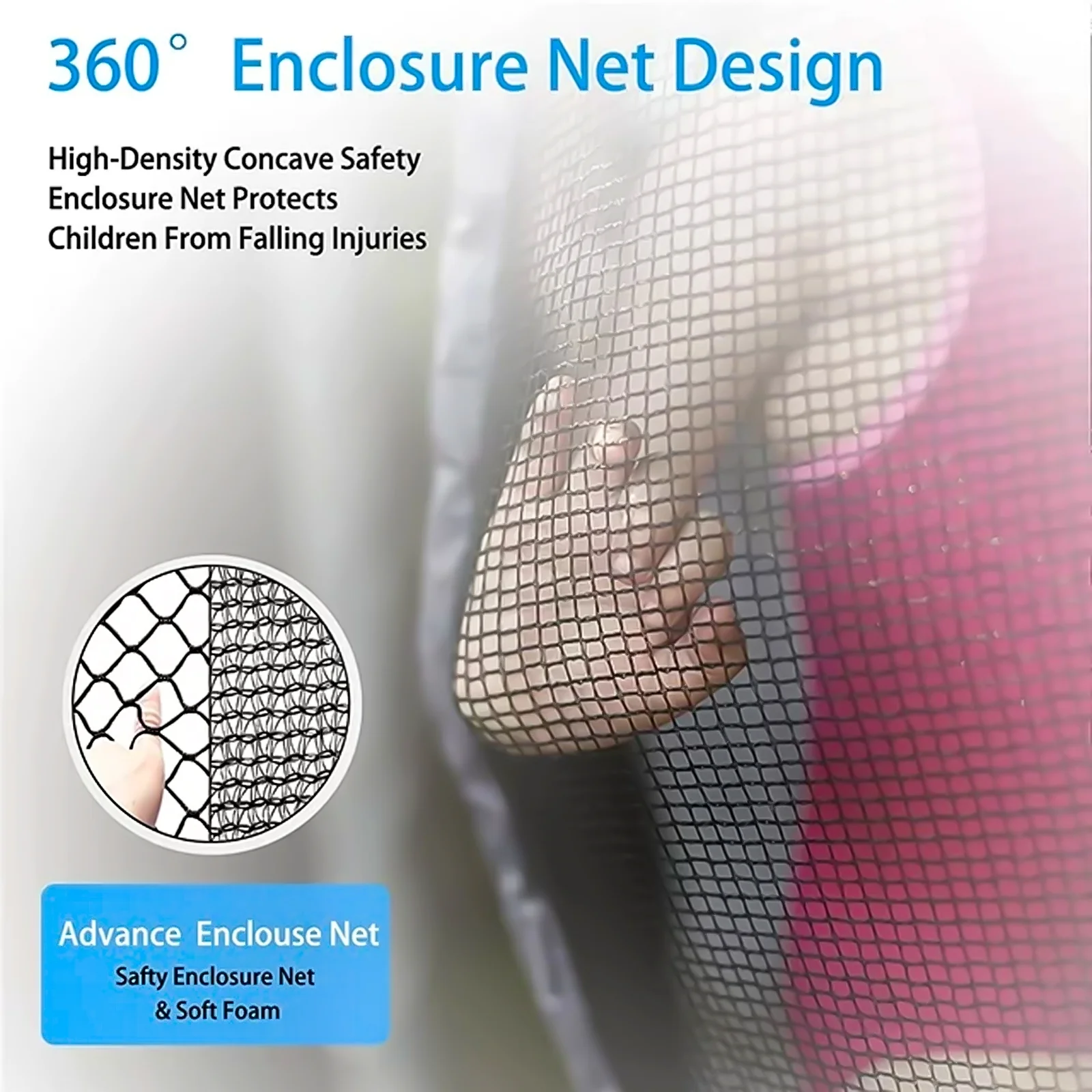 SEGMART 14FT Blue Trampoline for Kids with Basketball Hoop and Enclosure Net/Ladder, Blue - Womvr