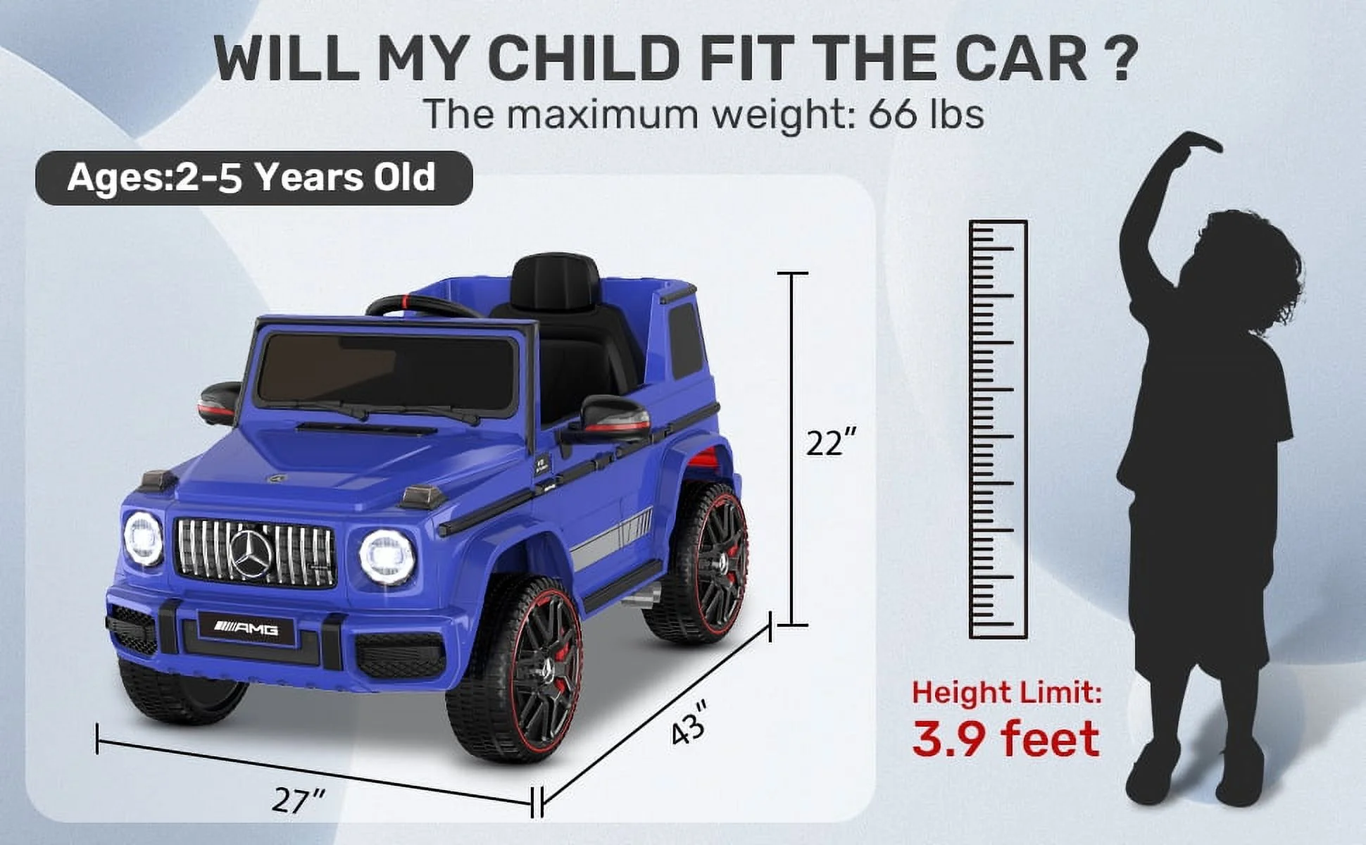 12Volt 1 Seater Mercedes-Benz G63 Licensed Powered Ride on Toy with Remote Control, Gift for Kids Aged 2~4 Years -Red - Womvr