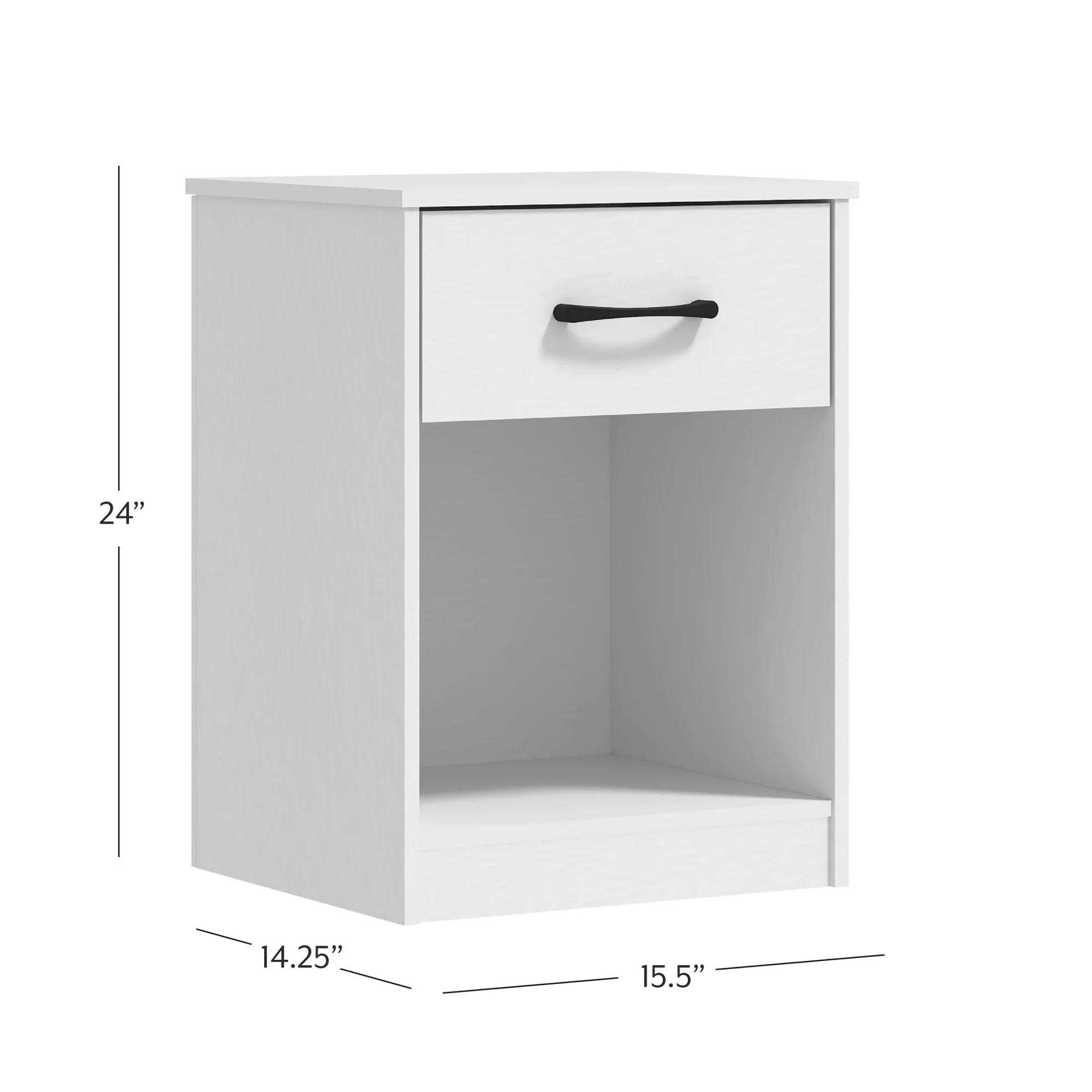 Mainstays Ardent Nightstand with 1 Drawer, White - Womvr