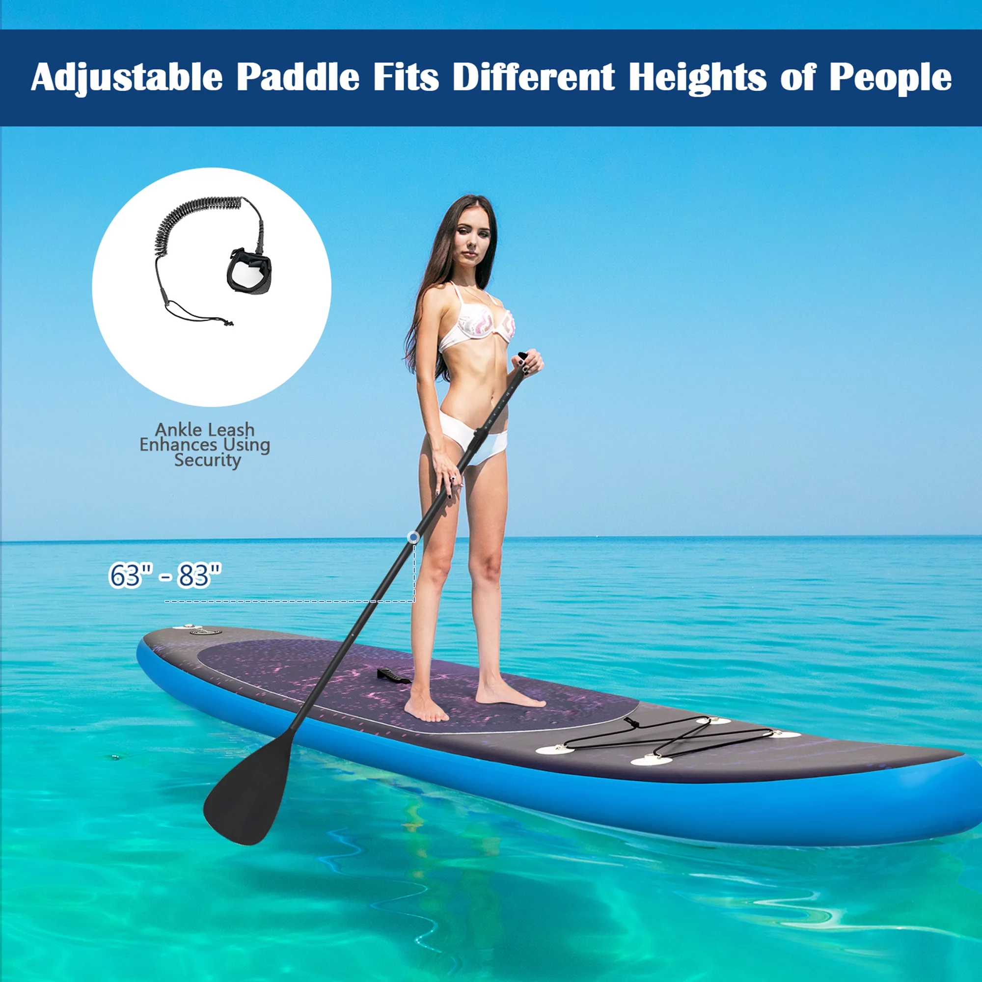 Gymax 10.5 ft Inflatable Stand-Up Paddle Board Non-Slip Deck Surfboard w/ Hand Pump - Womvr