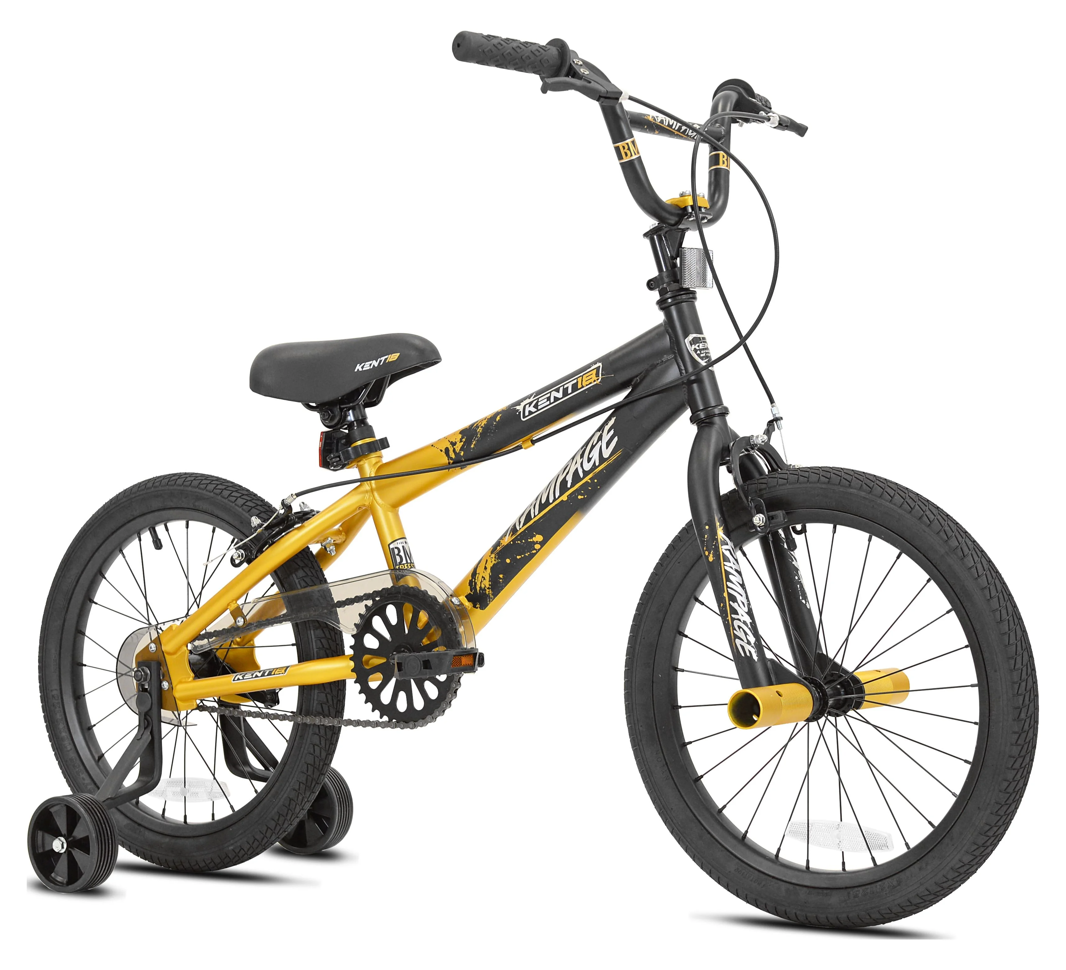 Kent Bicycle 18 in. Rampage Boy's BMX Child Bicycle, Gold and Black - Womvr