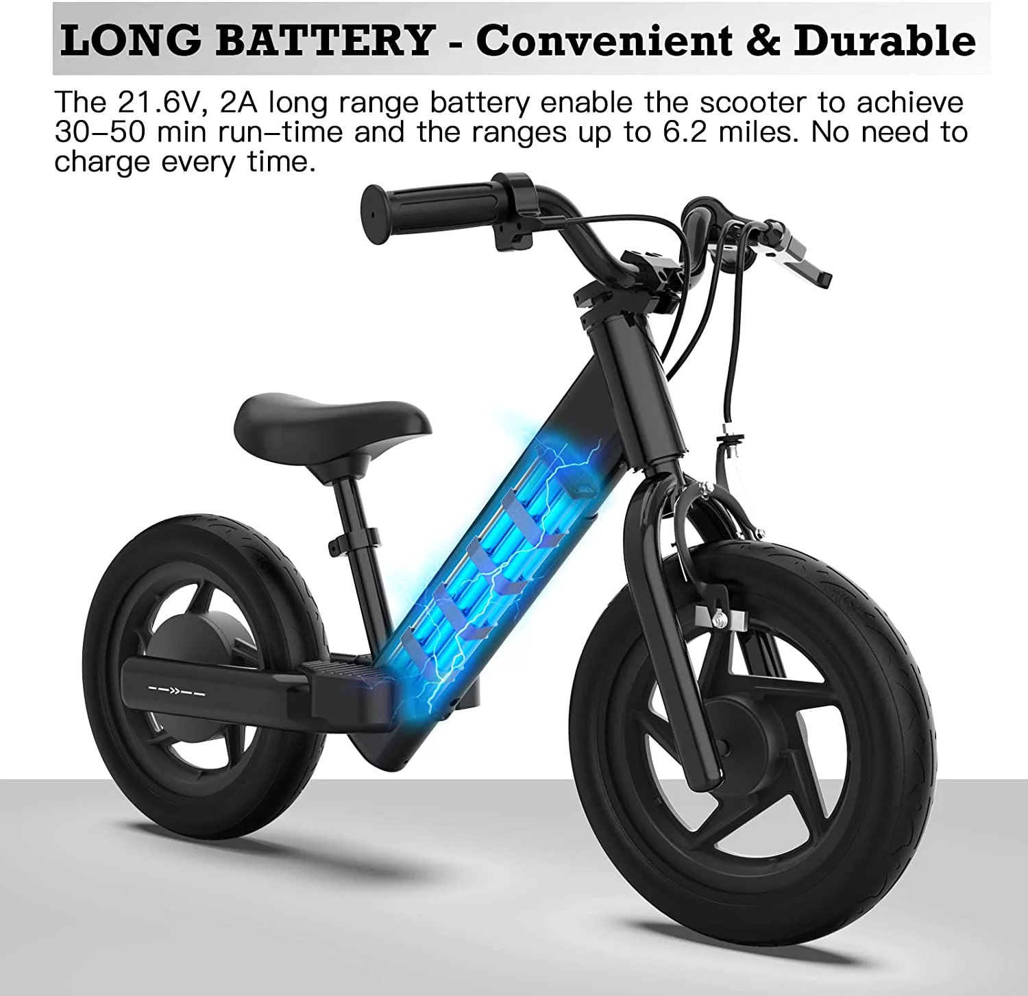 Hiboy BK1 Electric Bike for Kids Ages 3-5 Years, 24V 100W Electric Balance Bike 12 inch Inflatable Tire Adjustable Seat, Electric Bicycle Gift for Kids - Womvr