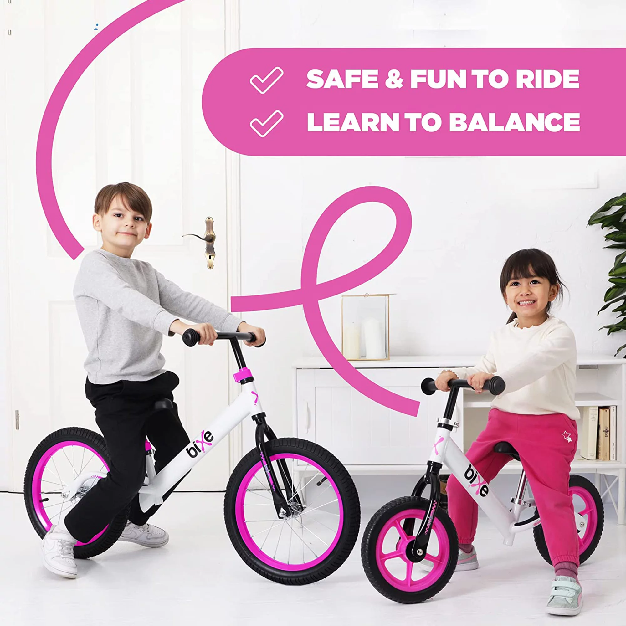 Bixe Aluminum Kids Balance Bike Lightweight 16” No-Pedal Training Bike, Purple - Womvr