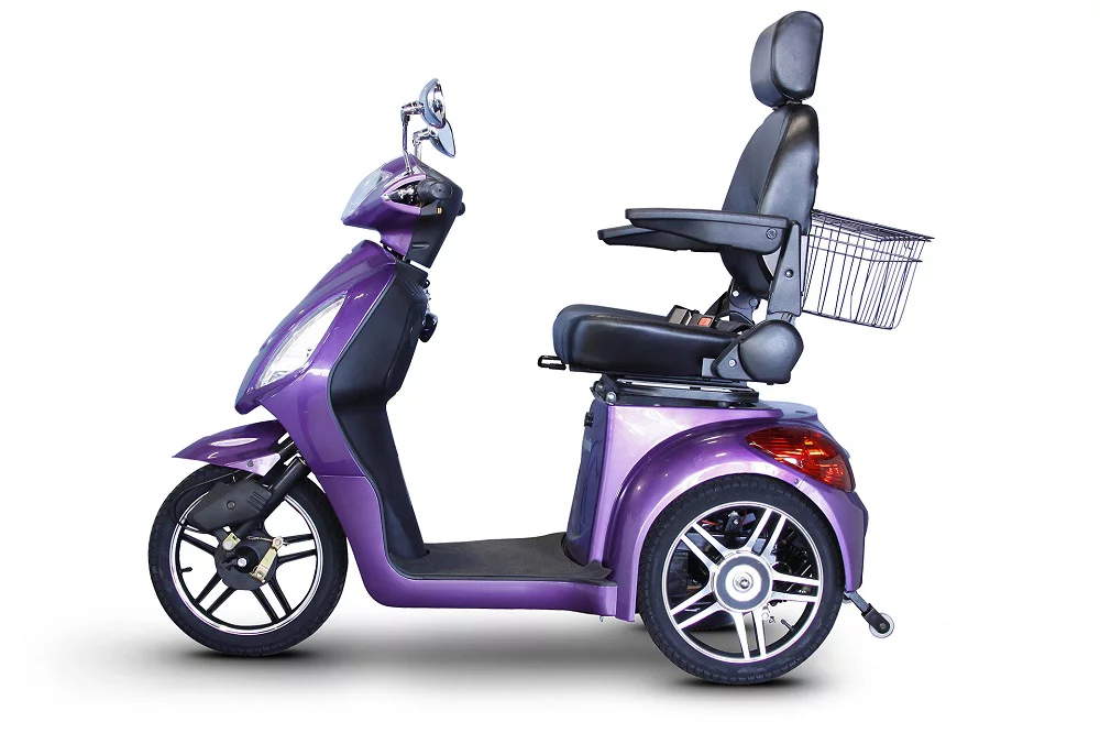 E-Wheels EW-36 3-Wheel 500W High Power Electric Mobility Scooter, Purple - Womvr