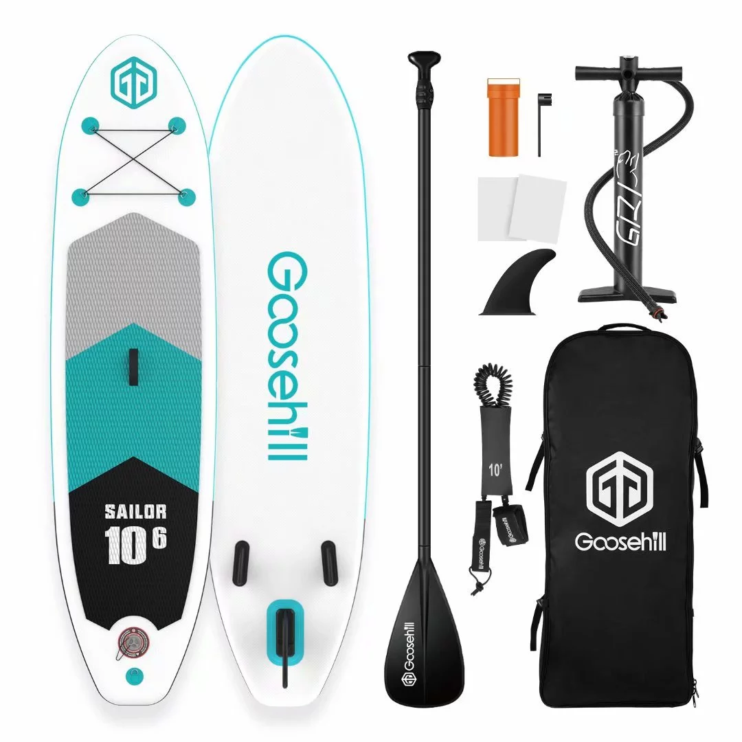 Goosehill Sailor Inflatable Stand Up High-quality Teal Paddle Board, lightweight, SUP Package, 10'6