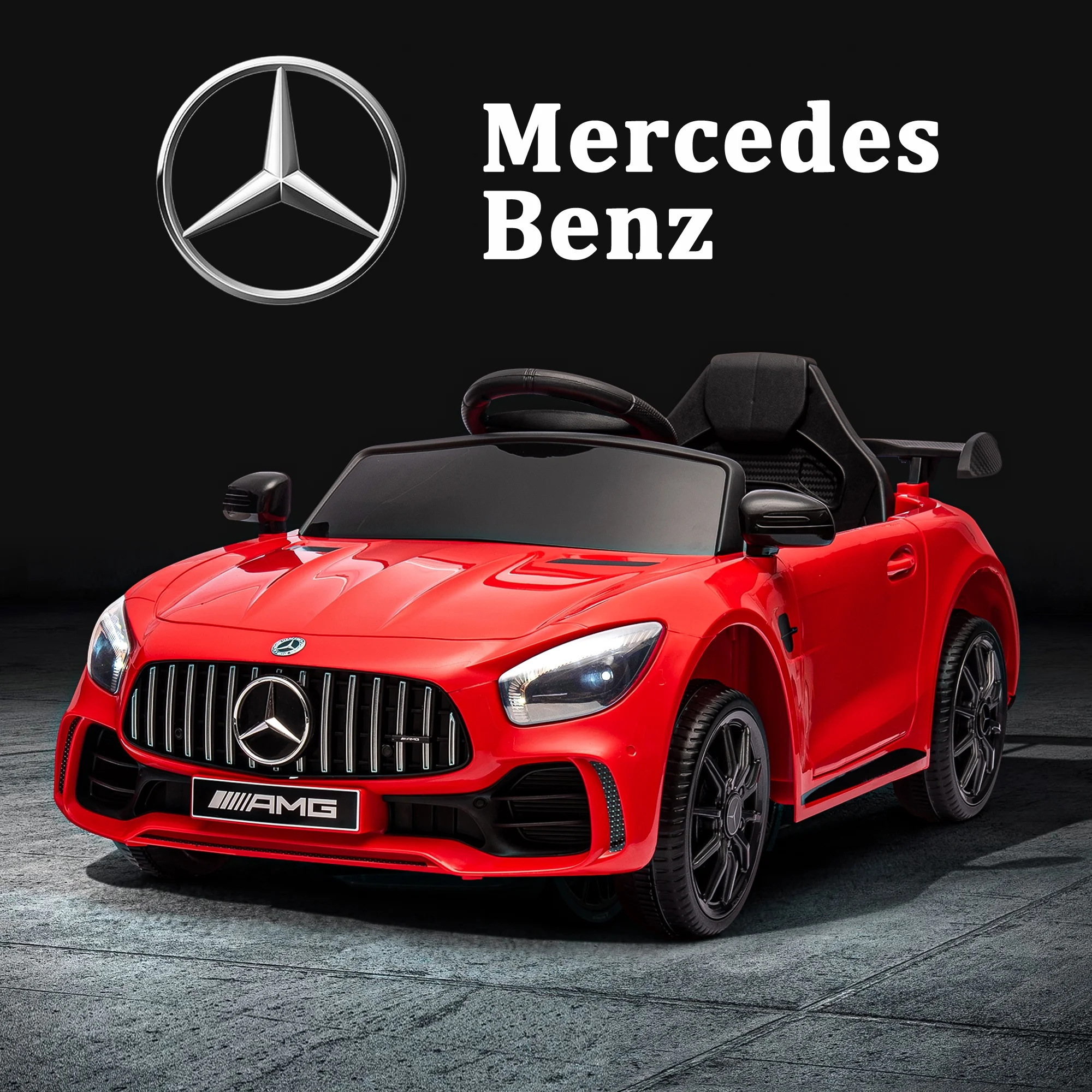 Veryke 12V Kids Ride On Car, Dual Drive Battery Toy Cars with Remote Control & LED Lights - Red - Womvr