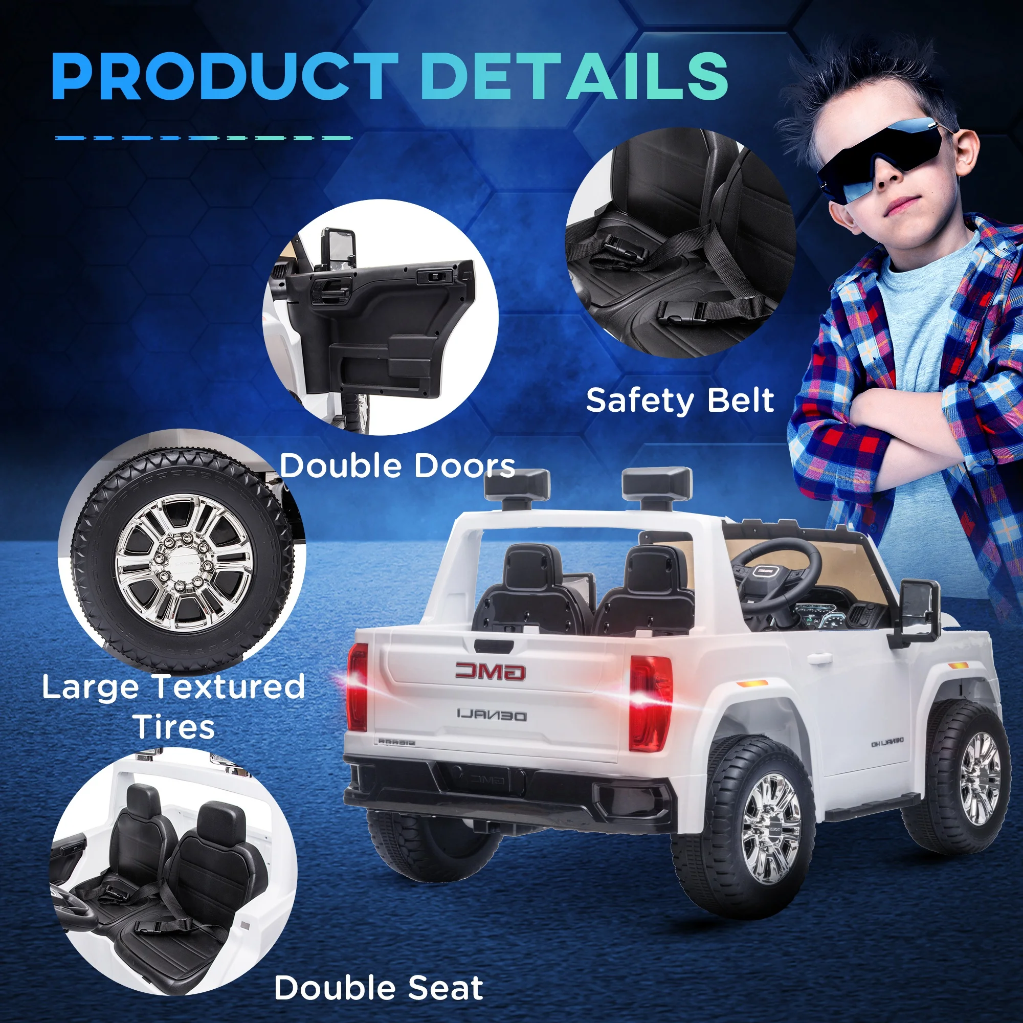 Aosom 12V Battery Kids Licensed Sierra HD Ride On Toy with Remote Control - Womvr