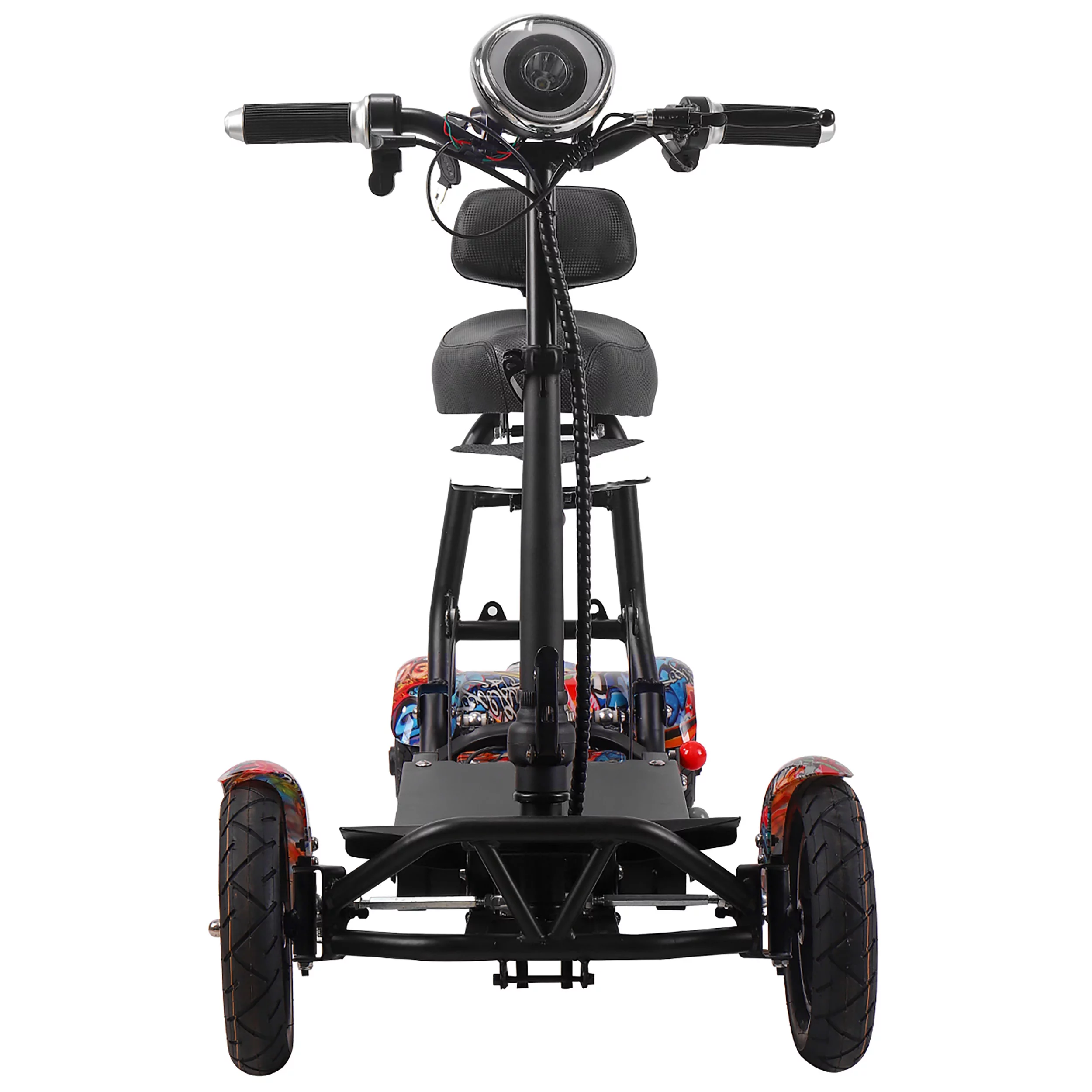 Smart Lightweight Electric Power Scooter, 4 Wheels Foldable Double Seats - Womvr