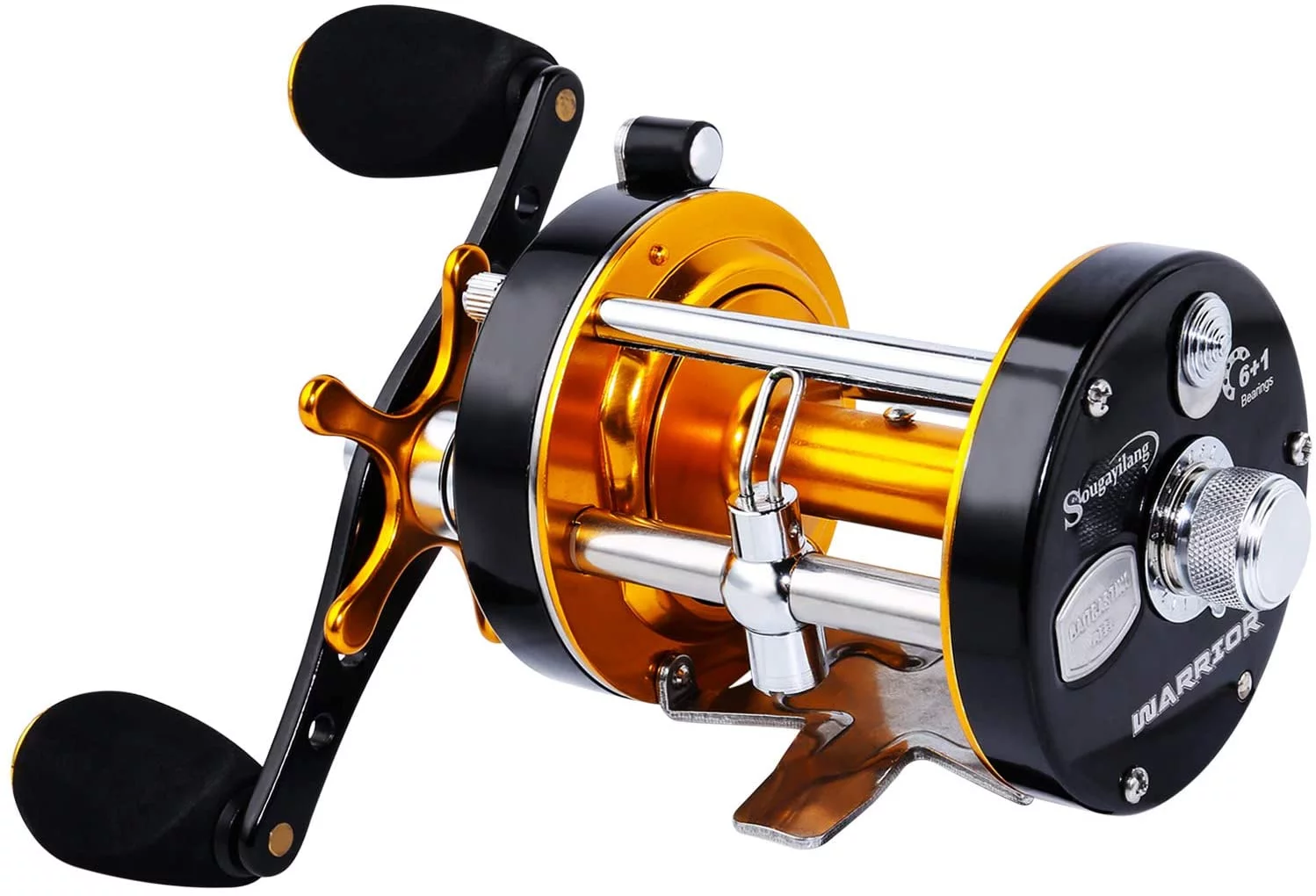 Sougayilang Round Baitcasting Reel Reinforced Metal Body EVA Left/Right Handle Conventional Fishing Reel - Womvr