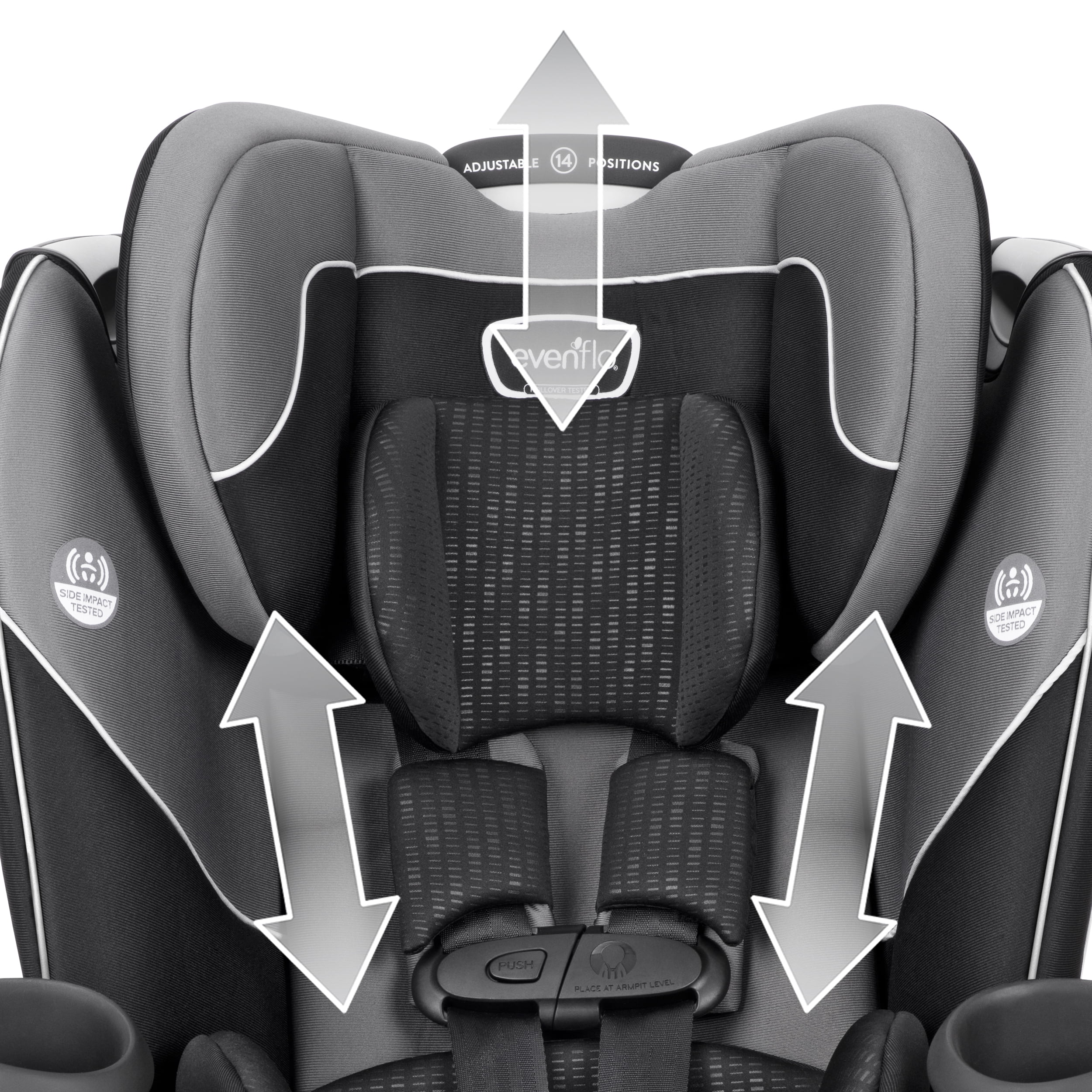 Evenflo Revolve360 Rotational All-In-One Convertible Car Seat (Amherst Gray) - Womvr