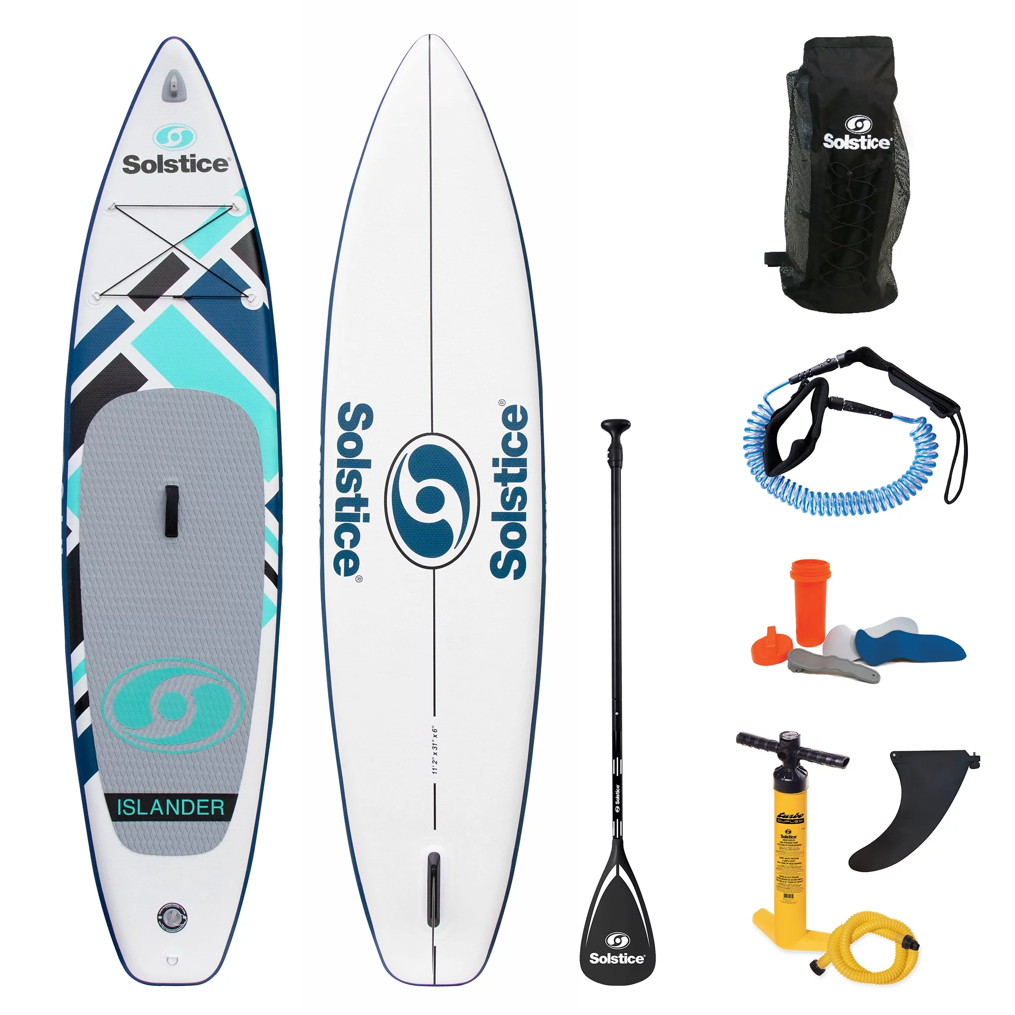 Solstice Watersports Islander Inflatable Stand-Up Paddle Board Kit (11'2 x 31'' x 6'') - Womvr