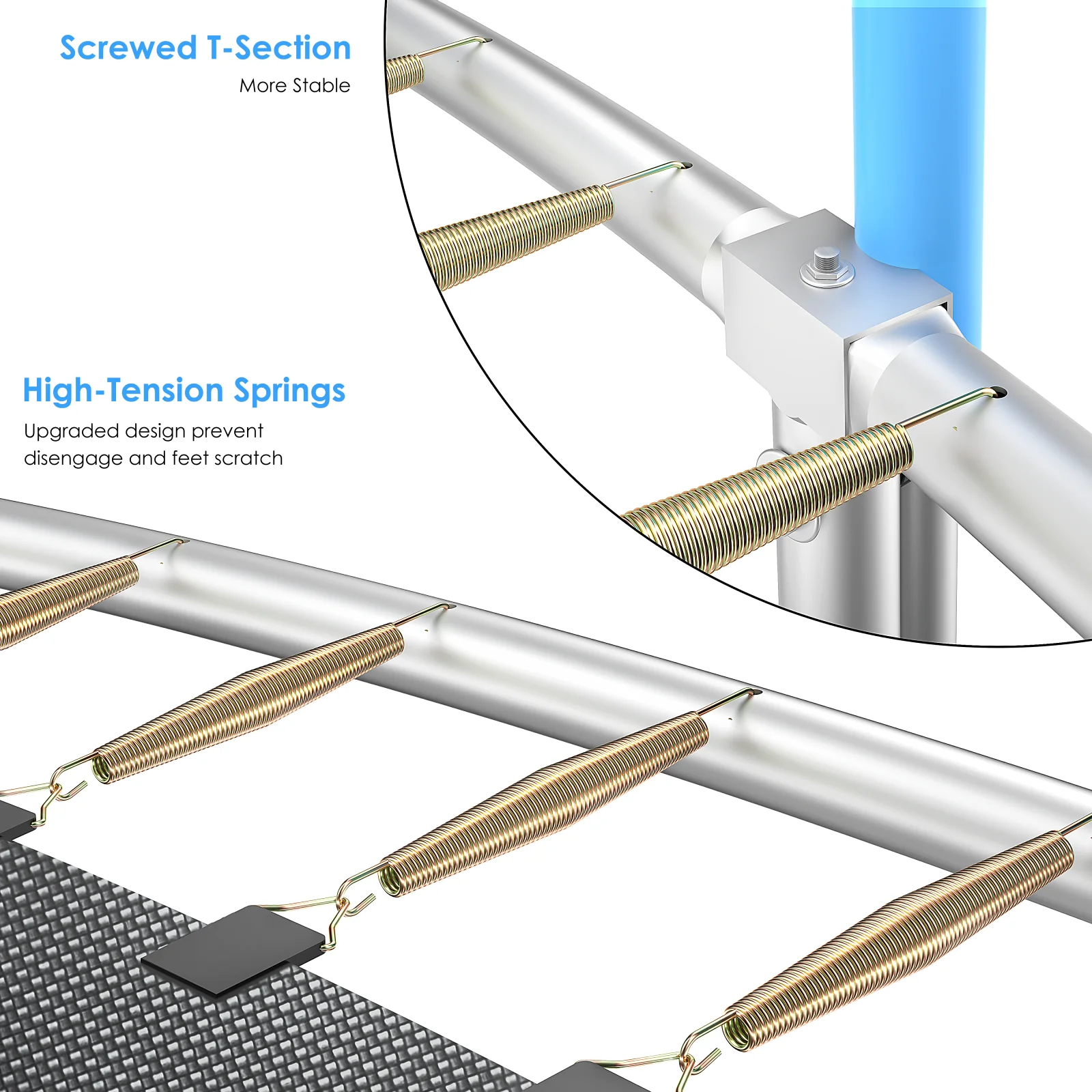 16FT Trampoline for 8-9 Kids Adults with Basketball Hoop, Ladder, Light, Sprinkler, Socks, Outdoor Heavy Duty Recreational Trampoline - Womvr