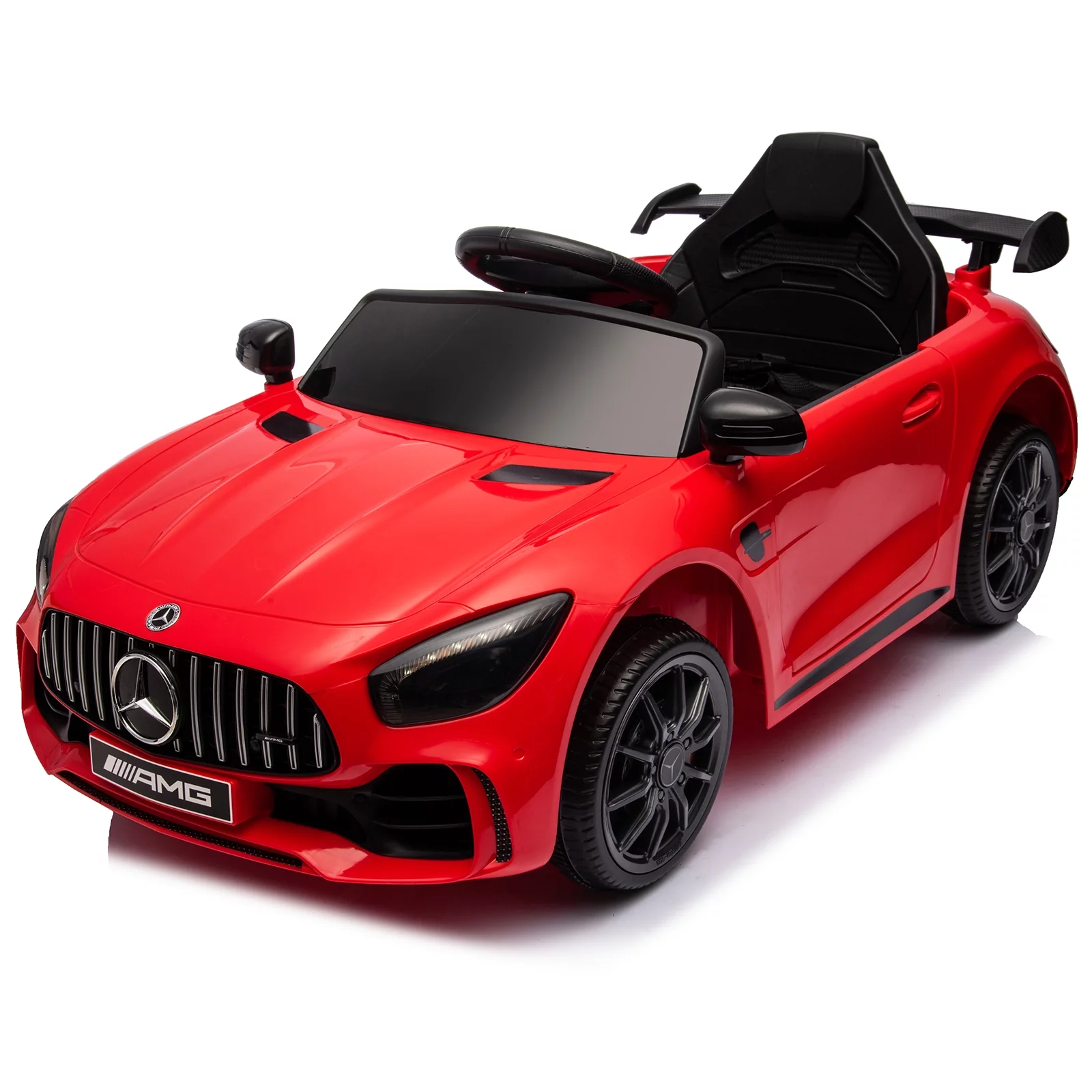 Veryke 12V Kids Ride On Car, Dual Drive Battery Toy Cars with Remote Control & LED Lights - Red - Womvr