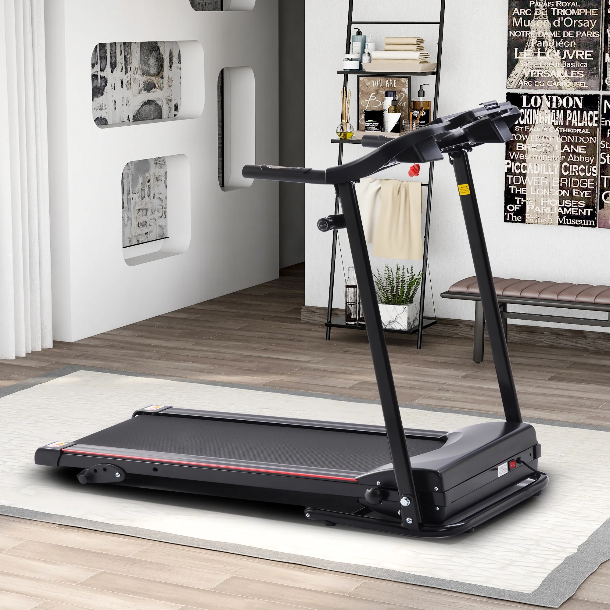 Aukfa Folding Treadmill with Incline, 265 lbs Capacity, 7.5 mph Max Speed for Home Gym Workout - Womvr