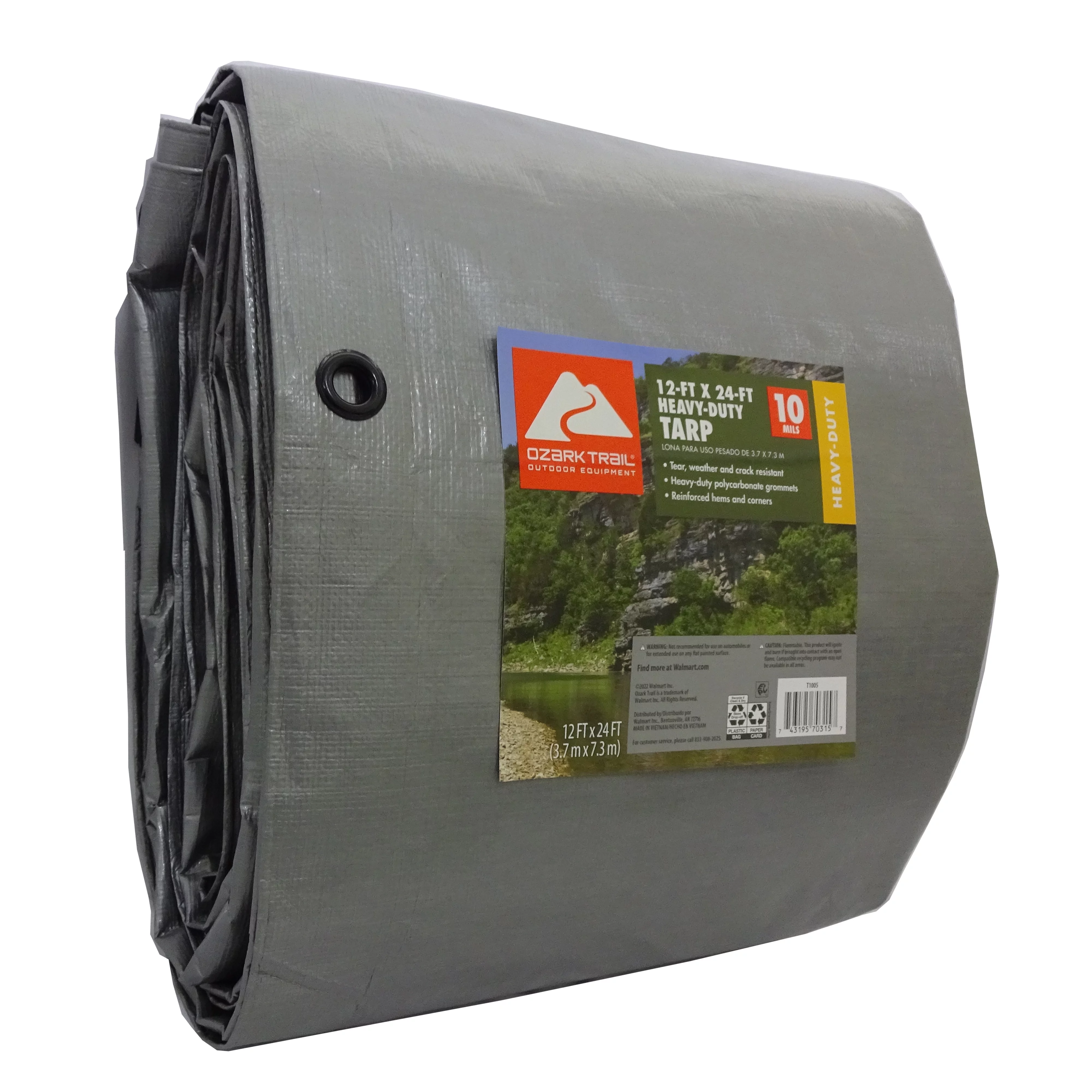 Ozark Trail Heavy-Duty Tarp, 6' x 8', Material PE - Womvr