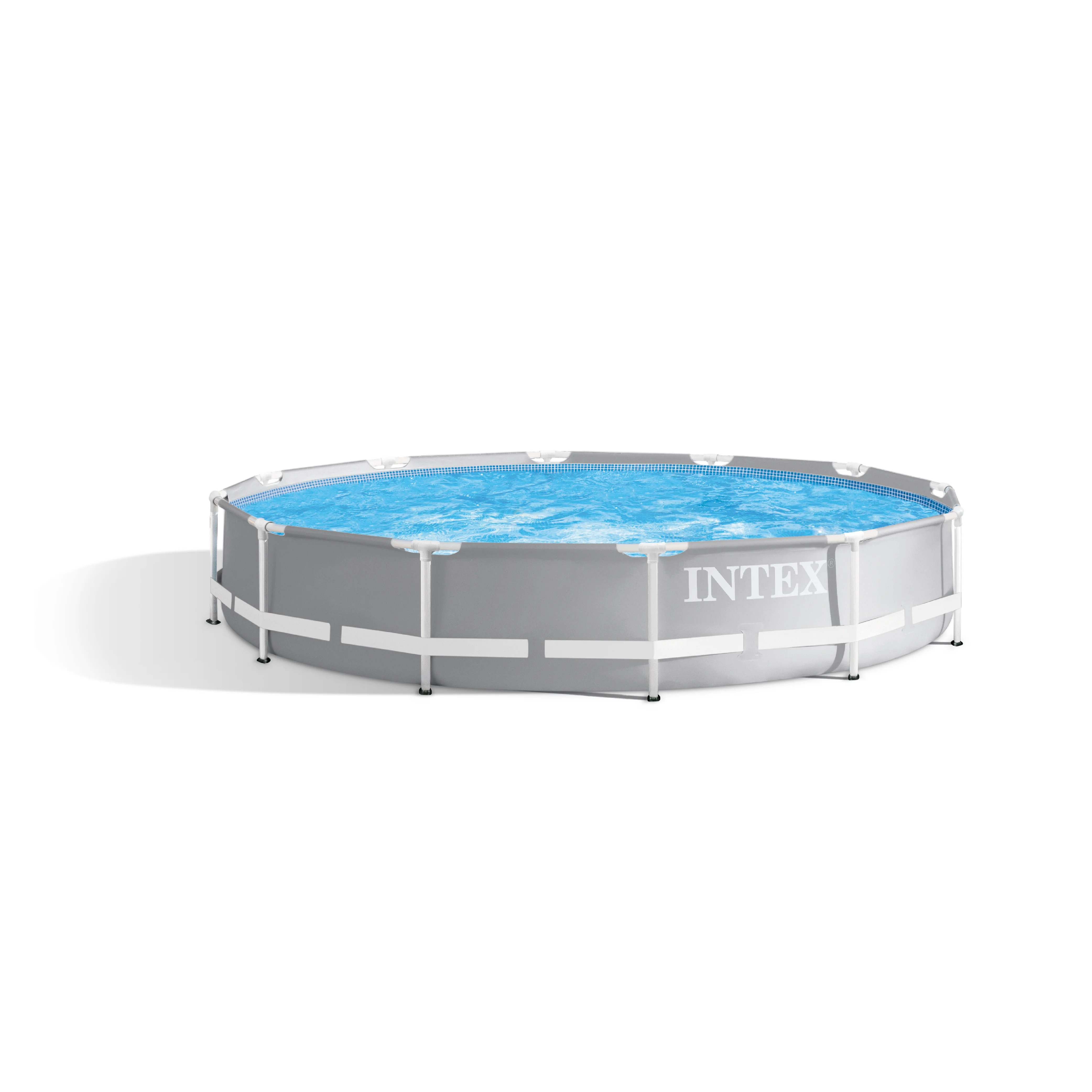 Intex 26710EH 12 ft x 30 in Prism Frame Round Above Ground Swimming Pool, (No Pump) - Womvr