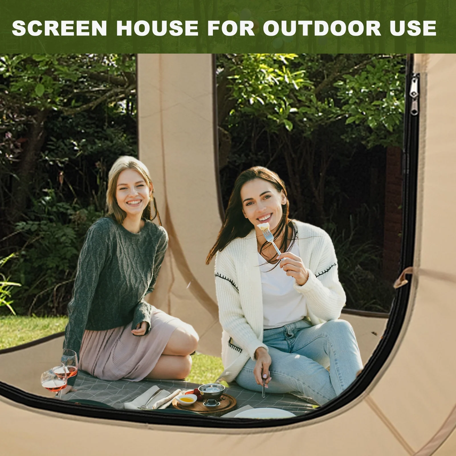 NAIZEA Instant Pop-Up Sports Mesh Tent, Outdoor Screen House Tent - Womvr