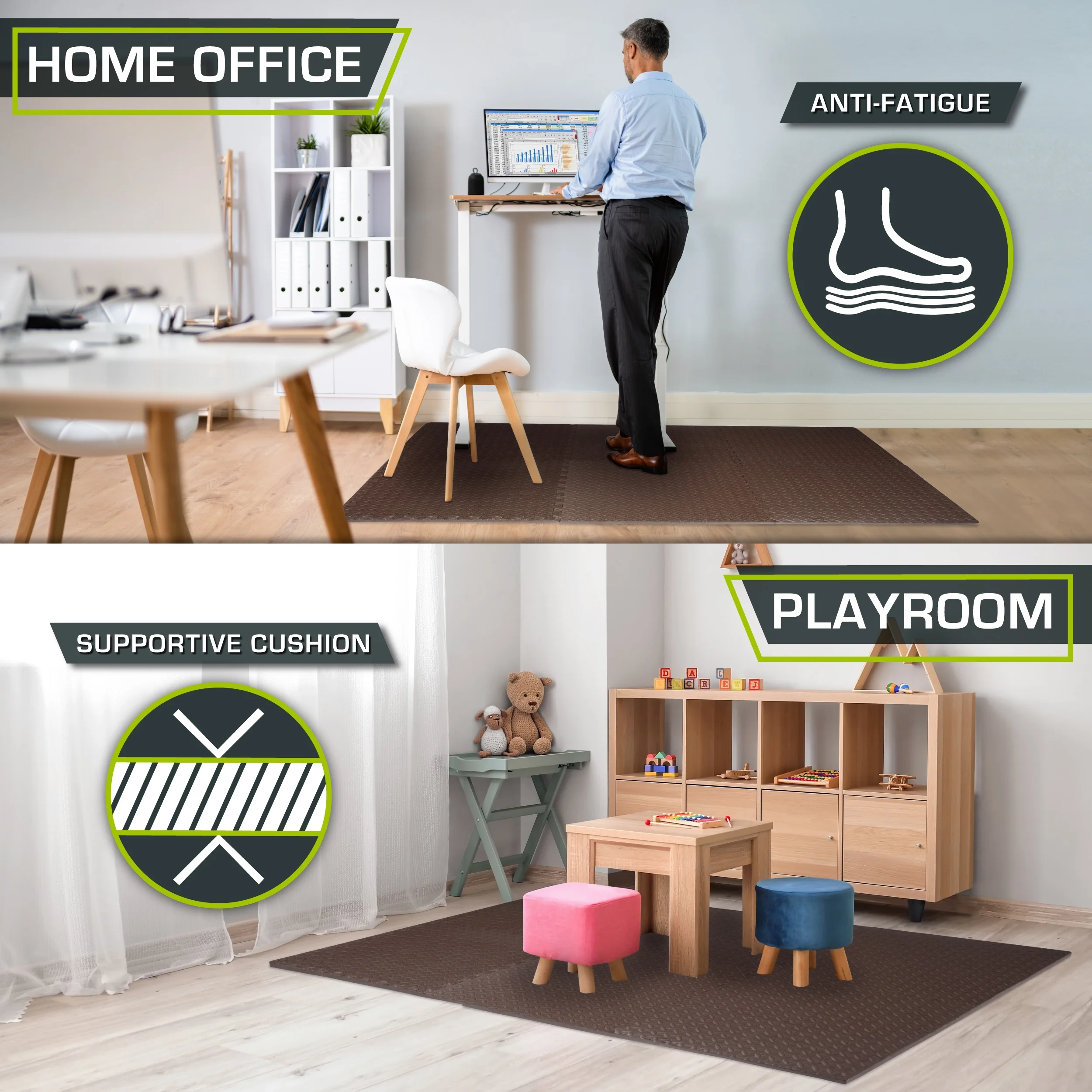 ProsourceFit Puzzle Exercise Mat, 1/2