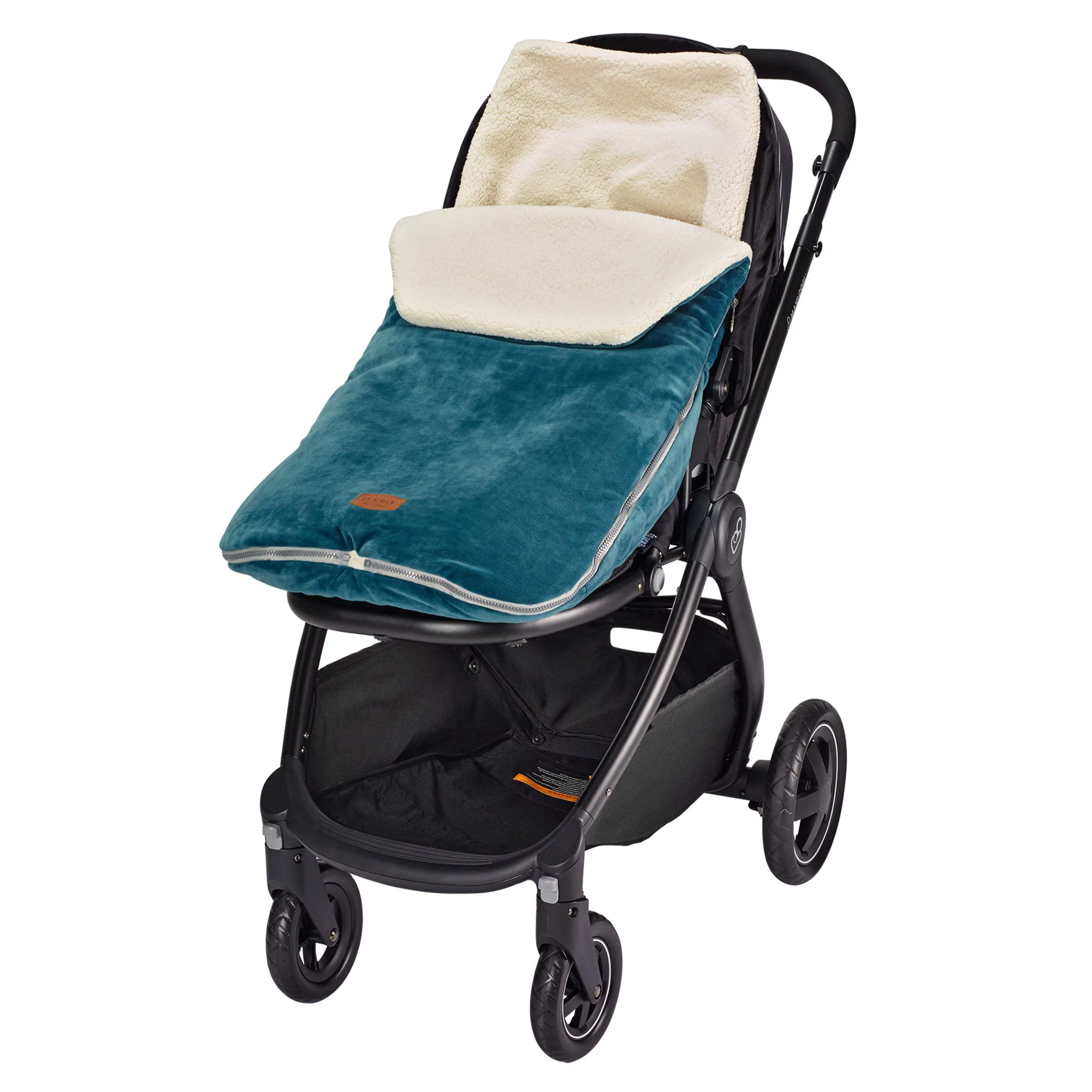 JJ Cole Bundle Me Sherpa-Lined Toddler Car Seat Cover and Bunting Bag - Weather Resistant Stroller Accessory and Winter Baby Essential in Black Toddler Black - Womvr