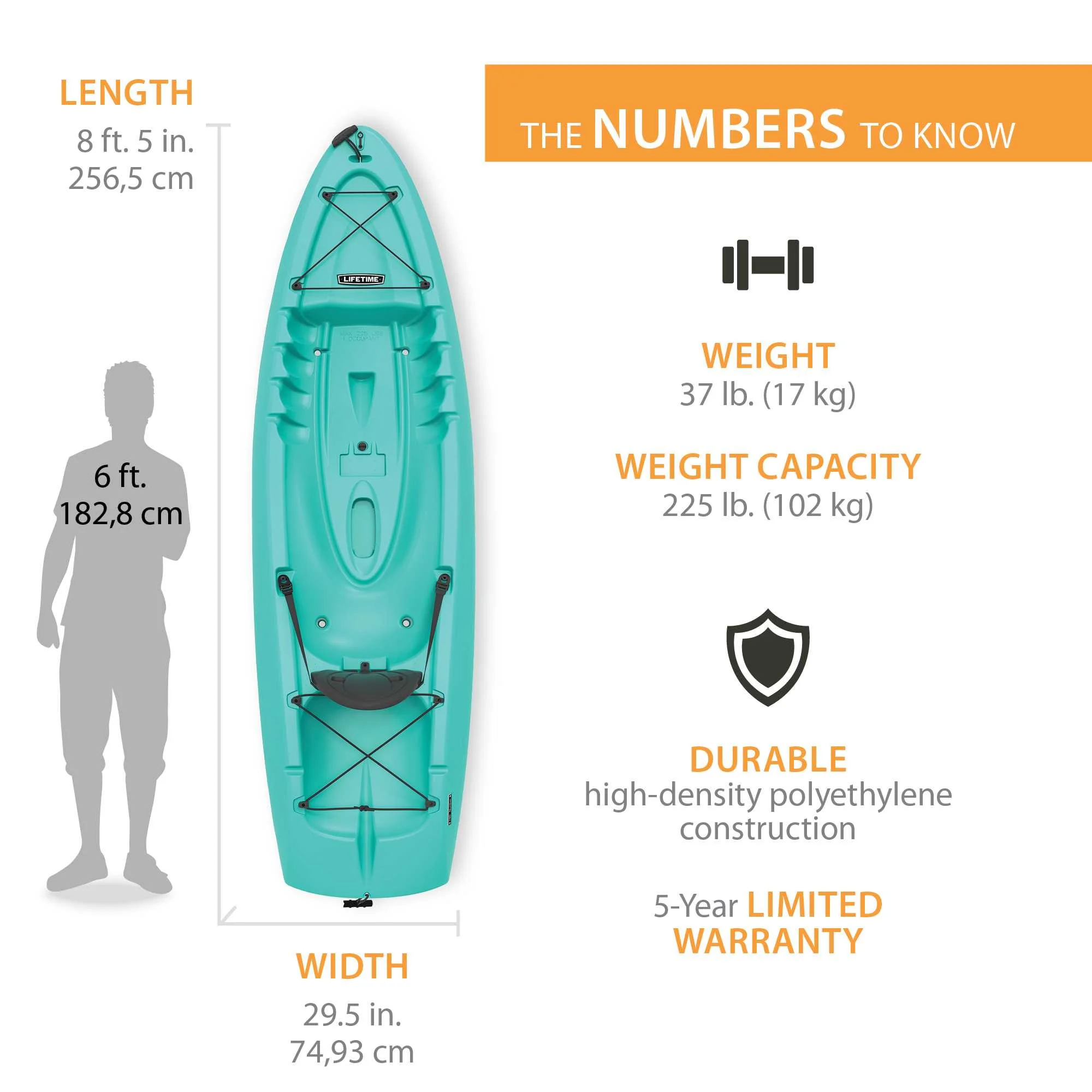 Lifetime Hydros 101 inch Sit-on-Top Kayak, Glacier Blue (90594) - Womvr