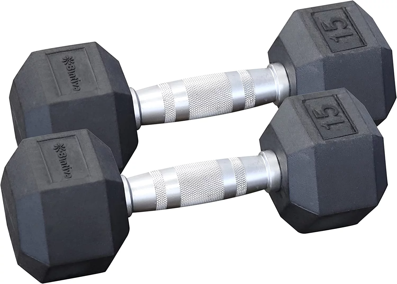 Rubber Coated Hexagon Dumbbells - Pairs - Encased Hand Weights for Men and Women - Womvr