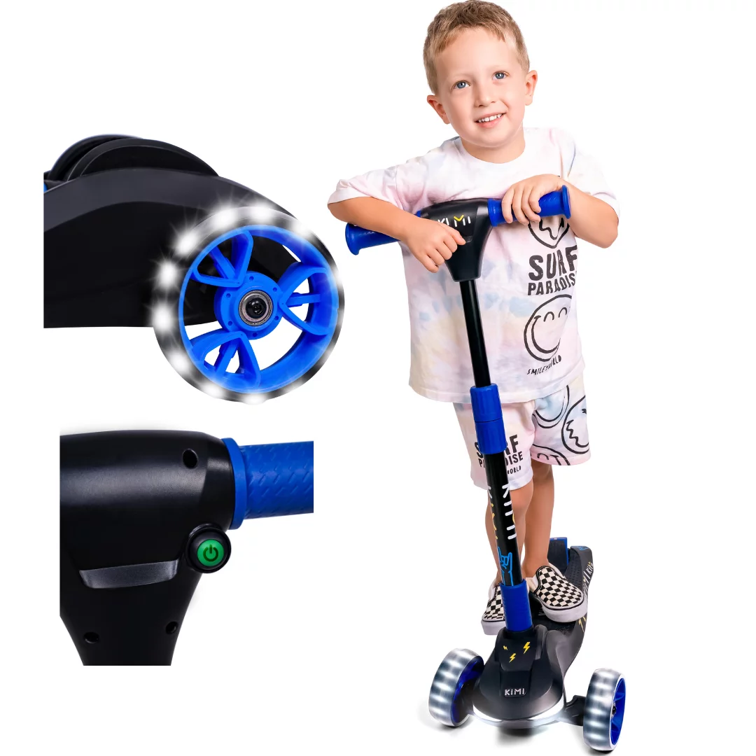 Kimi Kids 3-Wheel Electric Scooter, Ages 2-9, 5Mph, Lights, 10 Miles Range - Womvr