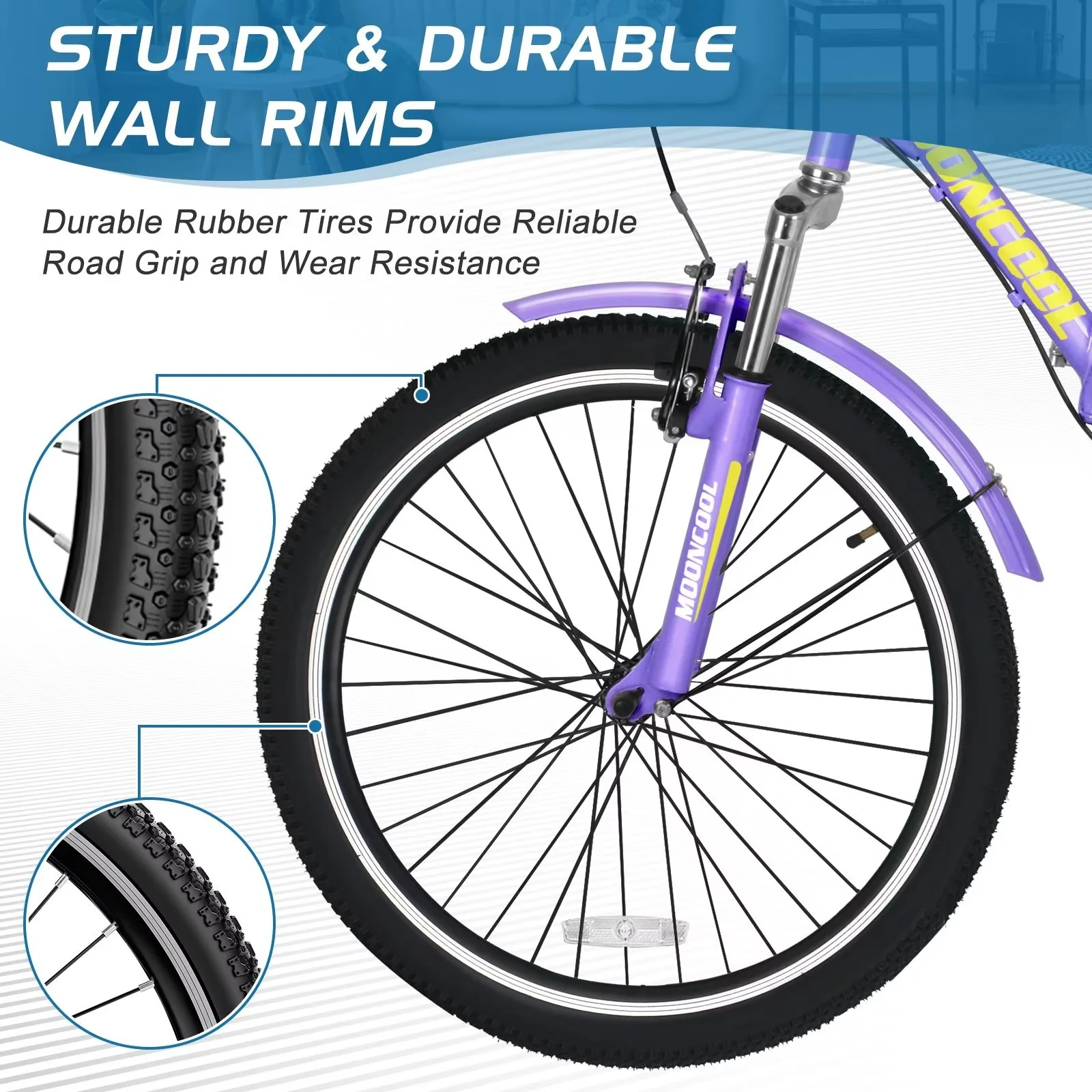 MOPHOTO 20/24/26 inch Wheels 7 Speed Adult Tricycle Adult Seat Adjustable with Low-Step Through Frame, Cruiser Trike for Women Men Support 350 bls with Big Basket for Shopping, Exercise - Womvr