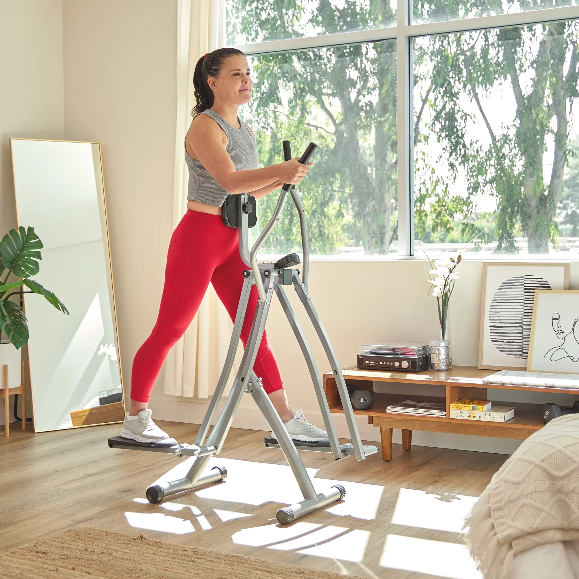 Sunny Health & Fitness SF-E902 Air Walk Trainer Glider w/ LCD Monitor - Womvr
