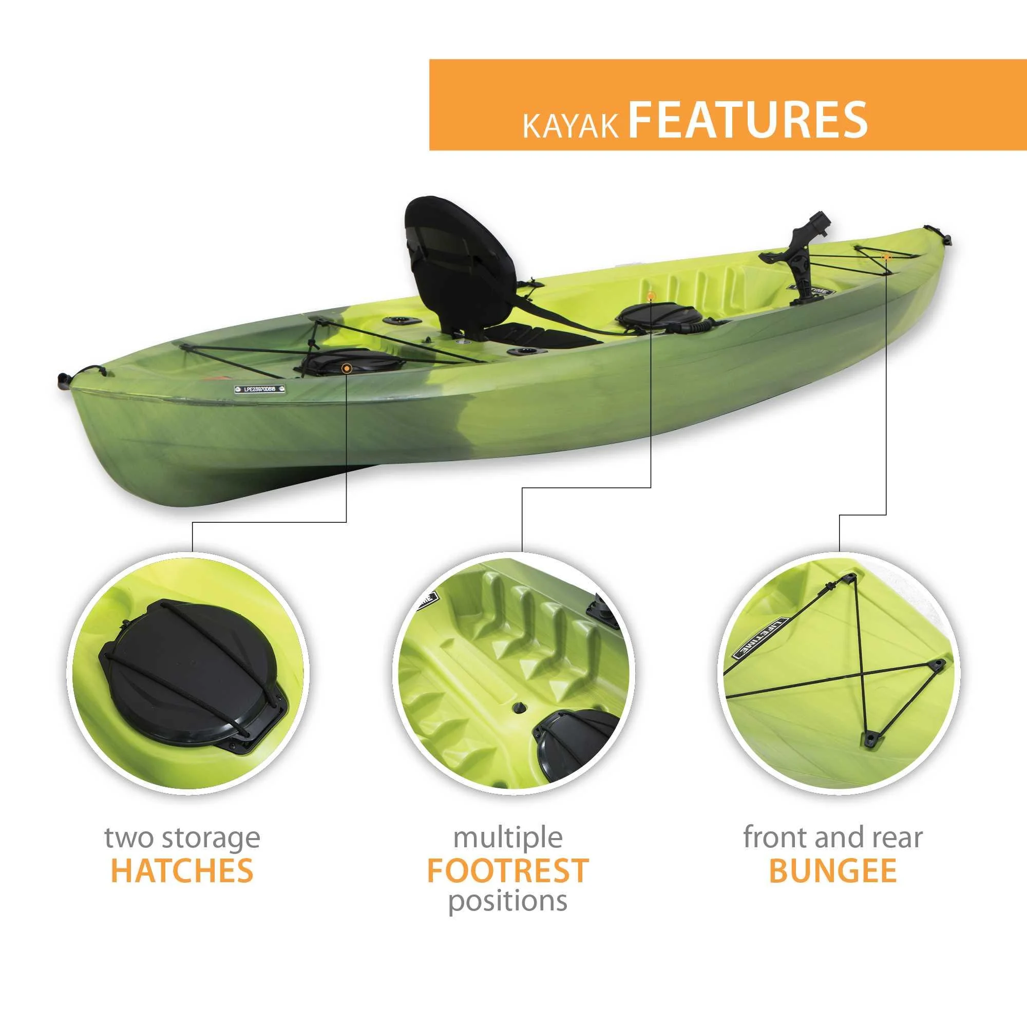 Lifetime Tamarack Angler 100 Fishing Kayak - Olive Green (90539) - Womvr
