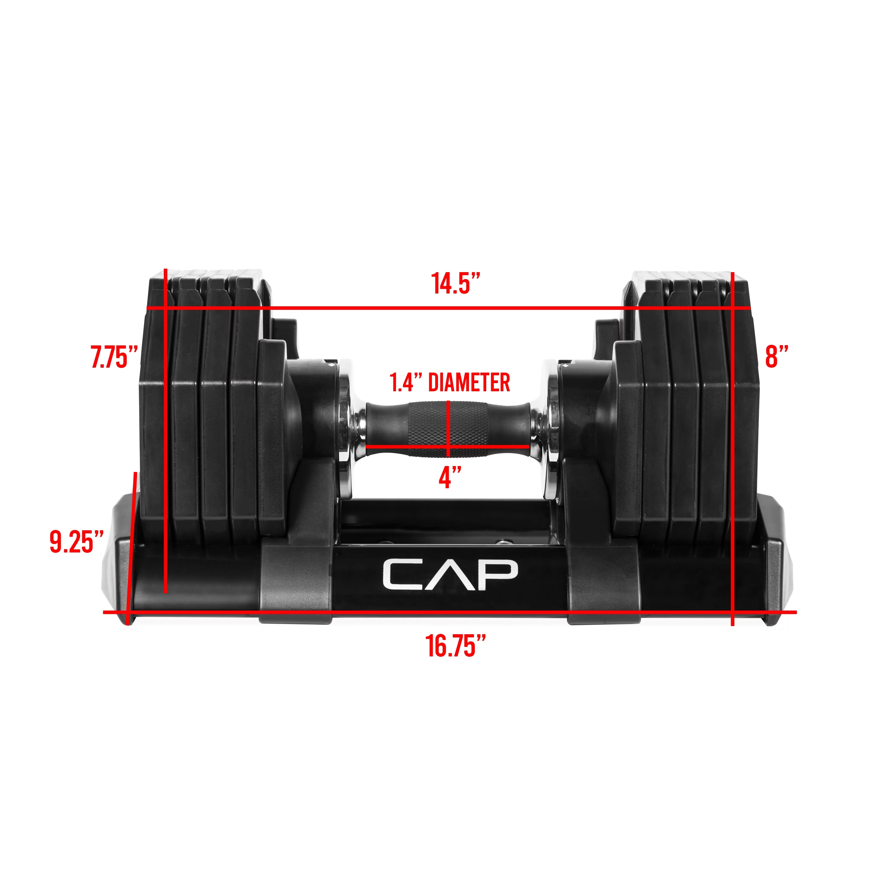 CAP Adjustable Dumbbell, Quick Select 5-50 Pounds, Single - Womvr