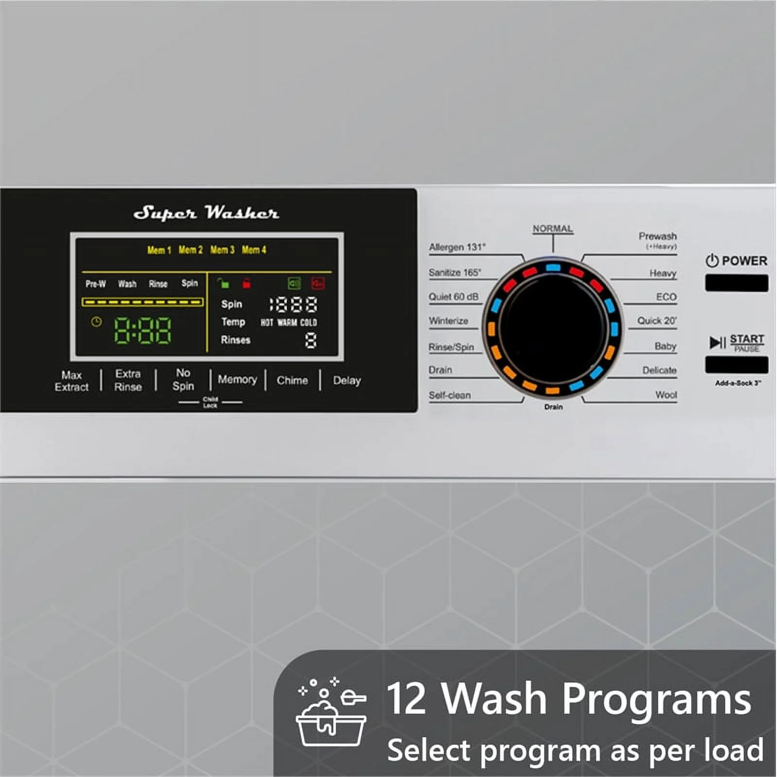 Equator Digital Touch Apartment 110V Set 18lbs Washer+Vented 3.5cf Auto/Time Dry - Womvr