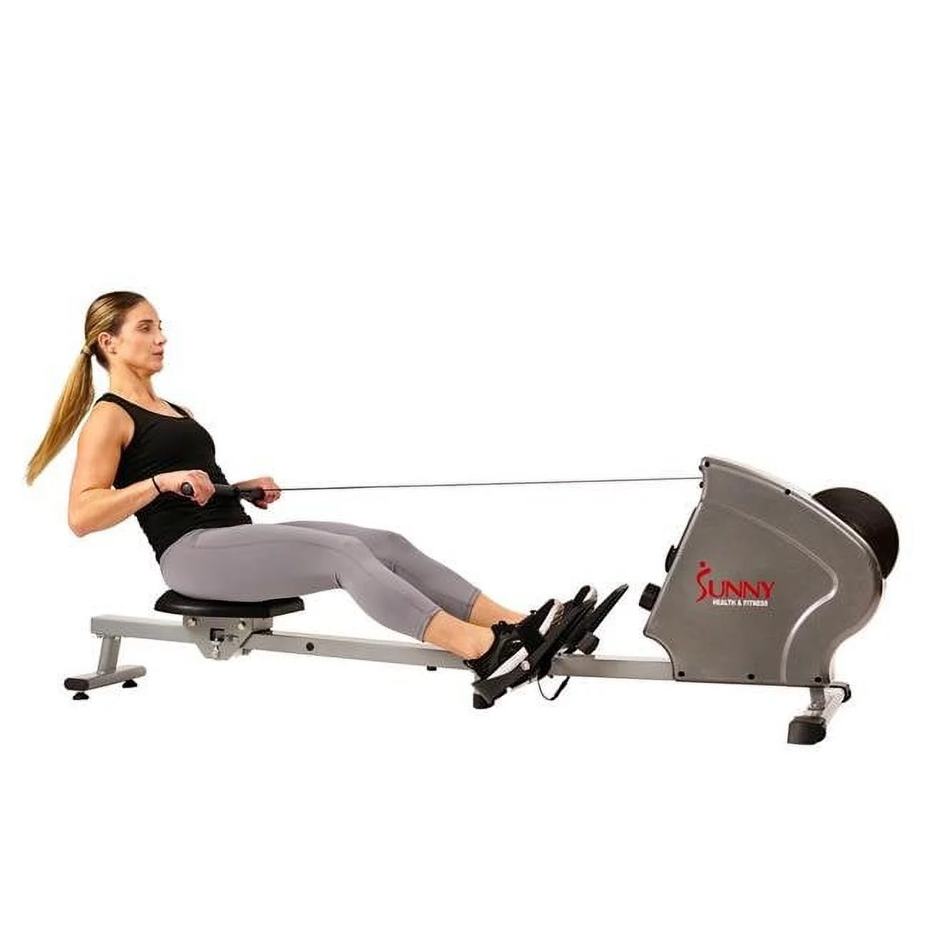 Magnetic Rowing Machine Rower, 11 lbs Flywheel & LCD Monitor with Tablet Holder - Womvr