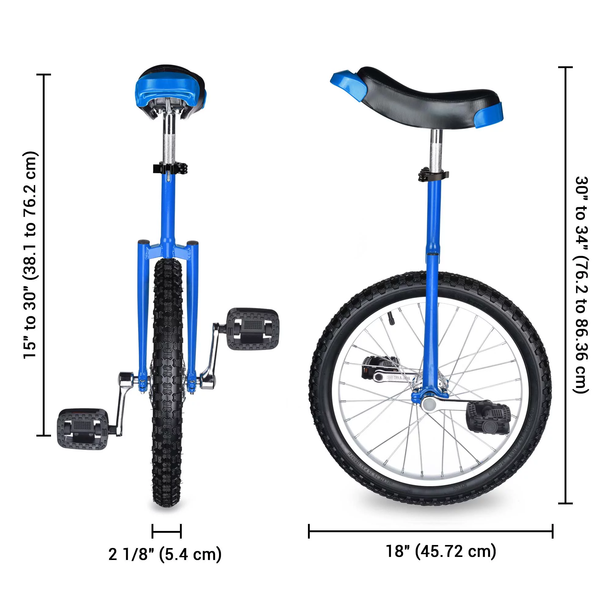 Yescom 18 In Wheel Outdoor Unicycle Skid-proof Tire Fitness Bicycle Balance Training for Adults Teenagers Kids, Silver - Womvr