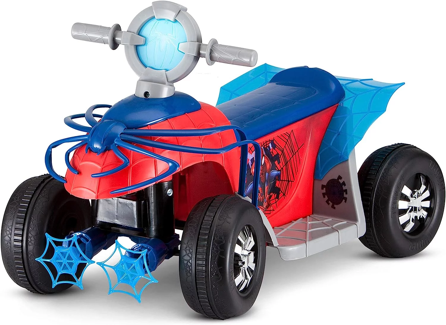 Kid Trax Toddler Marvel's Spider-Man Premium Toddler Quad Ride-On, Kids 18-30 Months, 6V Battery and Charger Included, Max Weight 45 lbs, Red - Womvr