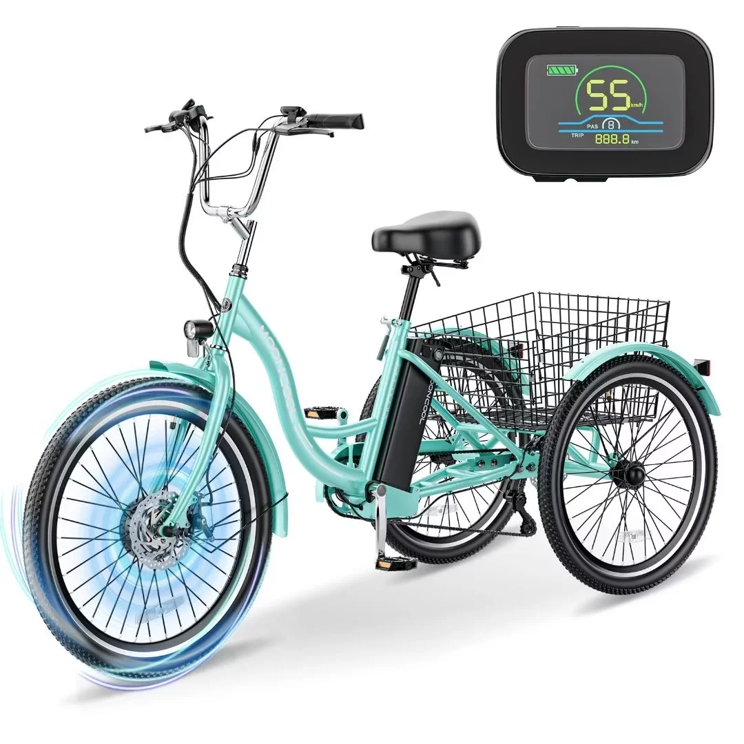 Docred 3 Wheel Electric Bike, 15.5 mph 500W Electric Tricycles for Adult .36V 7 Speeds Electric Trike,24In - Womvr