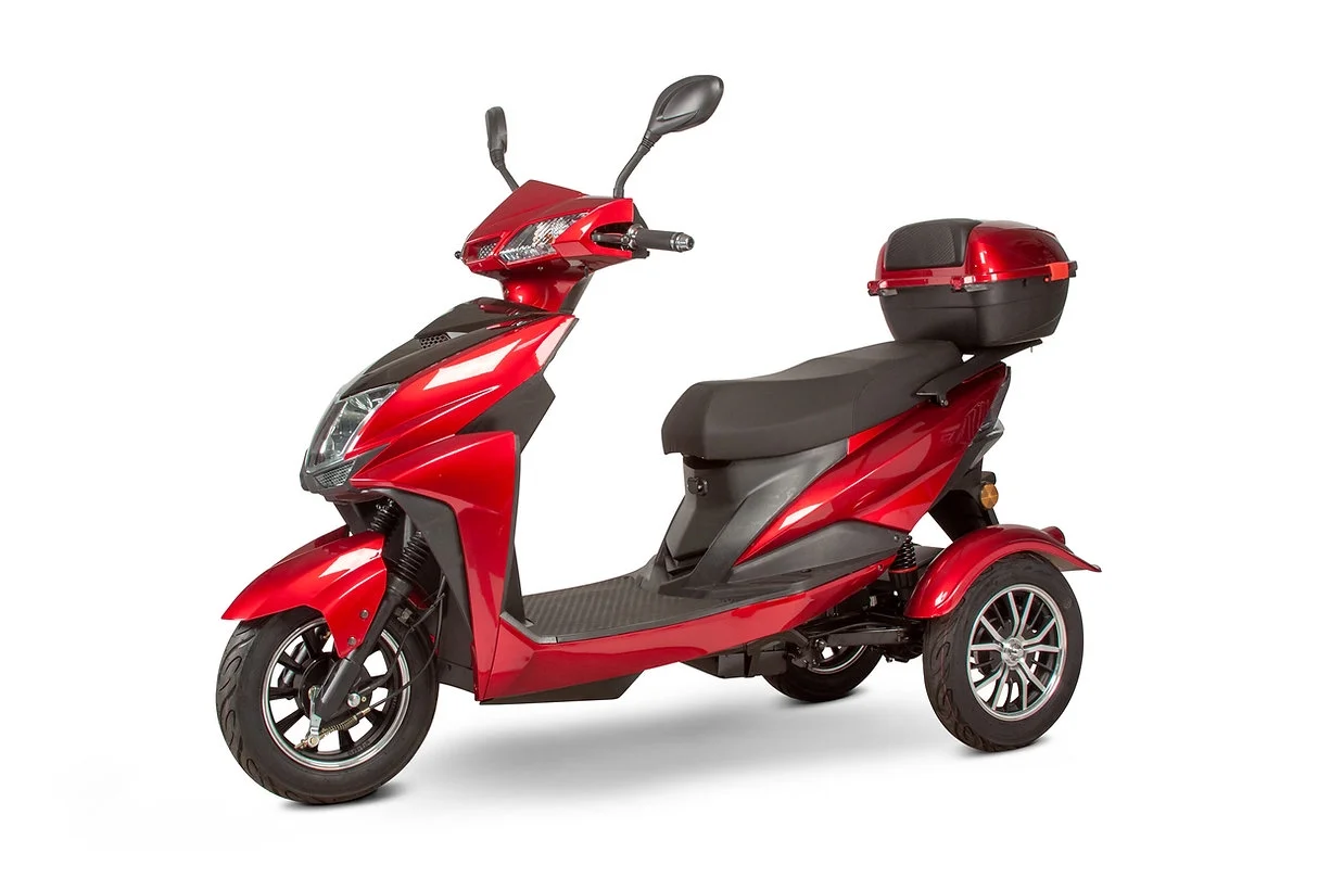 EWheels EW-10 Three-Wheel Recreational Mobility Scooter - Red - Womvr