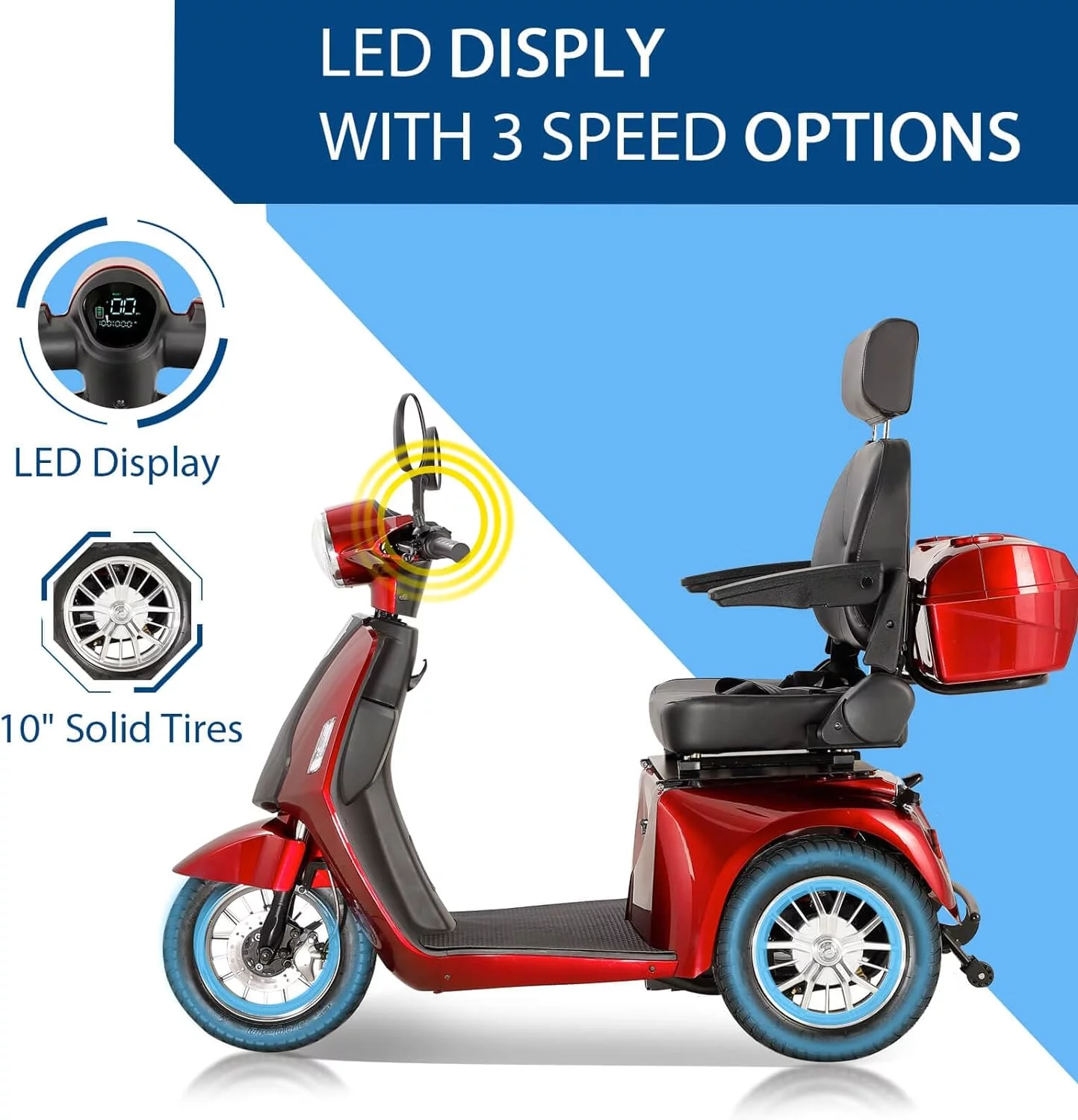 Mobile scooter Medical electric wheelchair equipment adjustable seat - Womvr