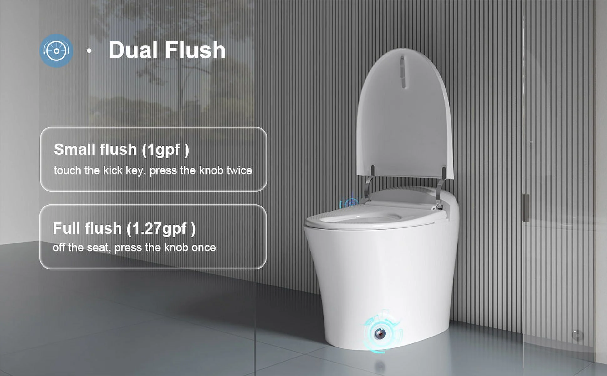 Horow Smart Toilet with Heated Seat, Automatic Power Flush Tankless,Ceramic One Piece Toilets for Bathroom - Womvr