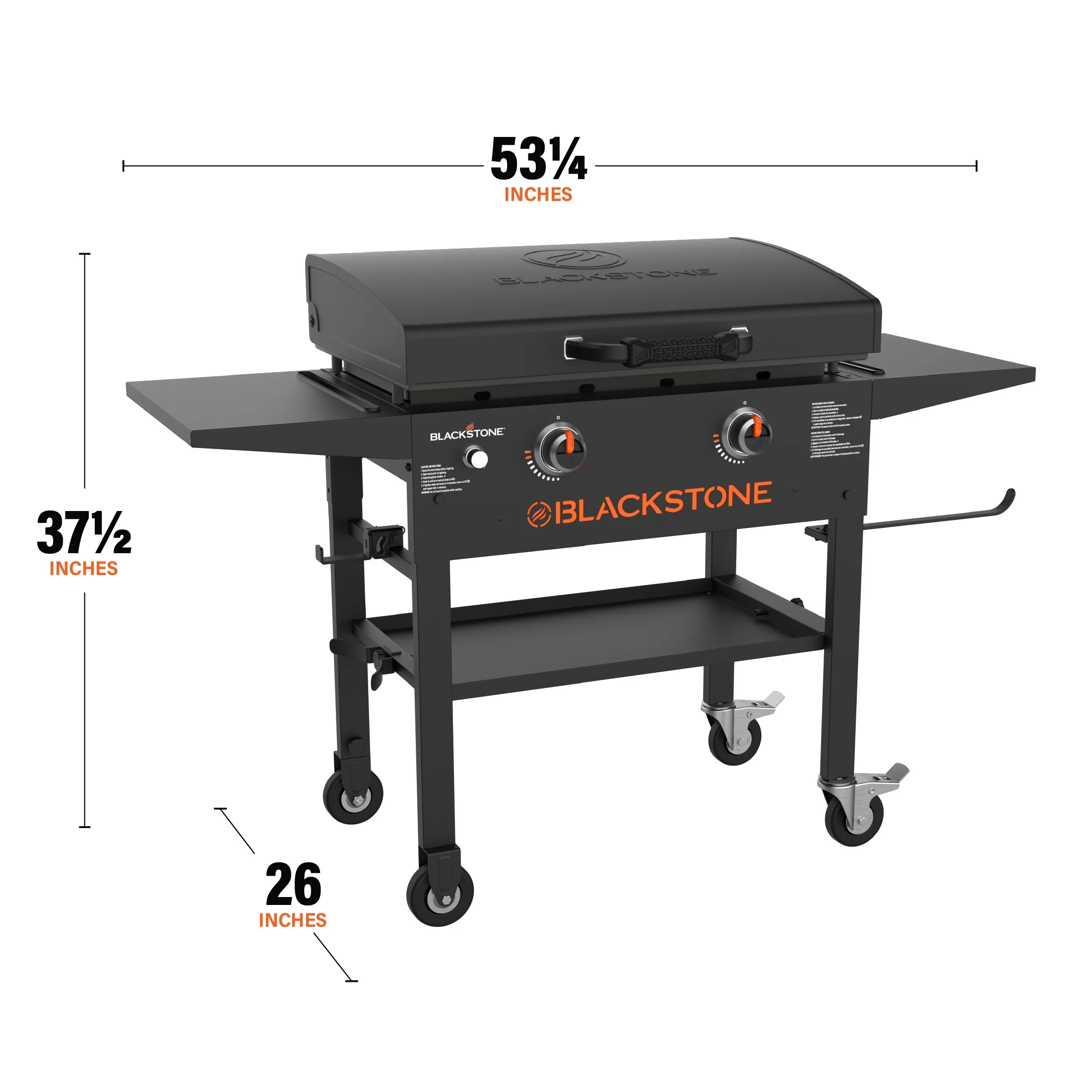 Blackstone 2-Burner 28” Propane Griddle with Hood and Omnivore Griddle Plate - Womvr