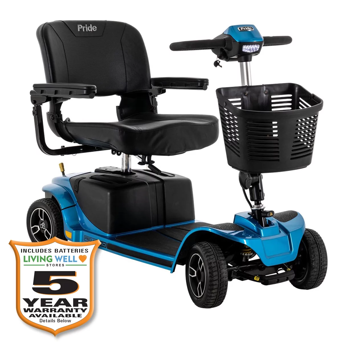 Pride Mobility Revo 2.0 4-Wheel Scooter - Blue with Ext Warranty - Womvr