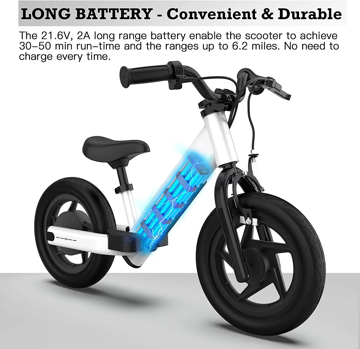 Hiboy BK1 Electric Bike for Kids Ages 3-5 Years, 24V 100W Electric Balance Bike 12 inch Inflatable Tire Adjustable Seat, Electric Bicycle Gift for Kids - Womvr