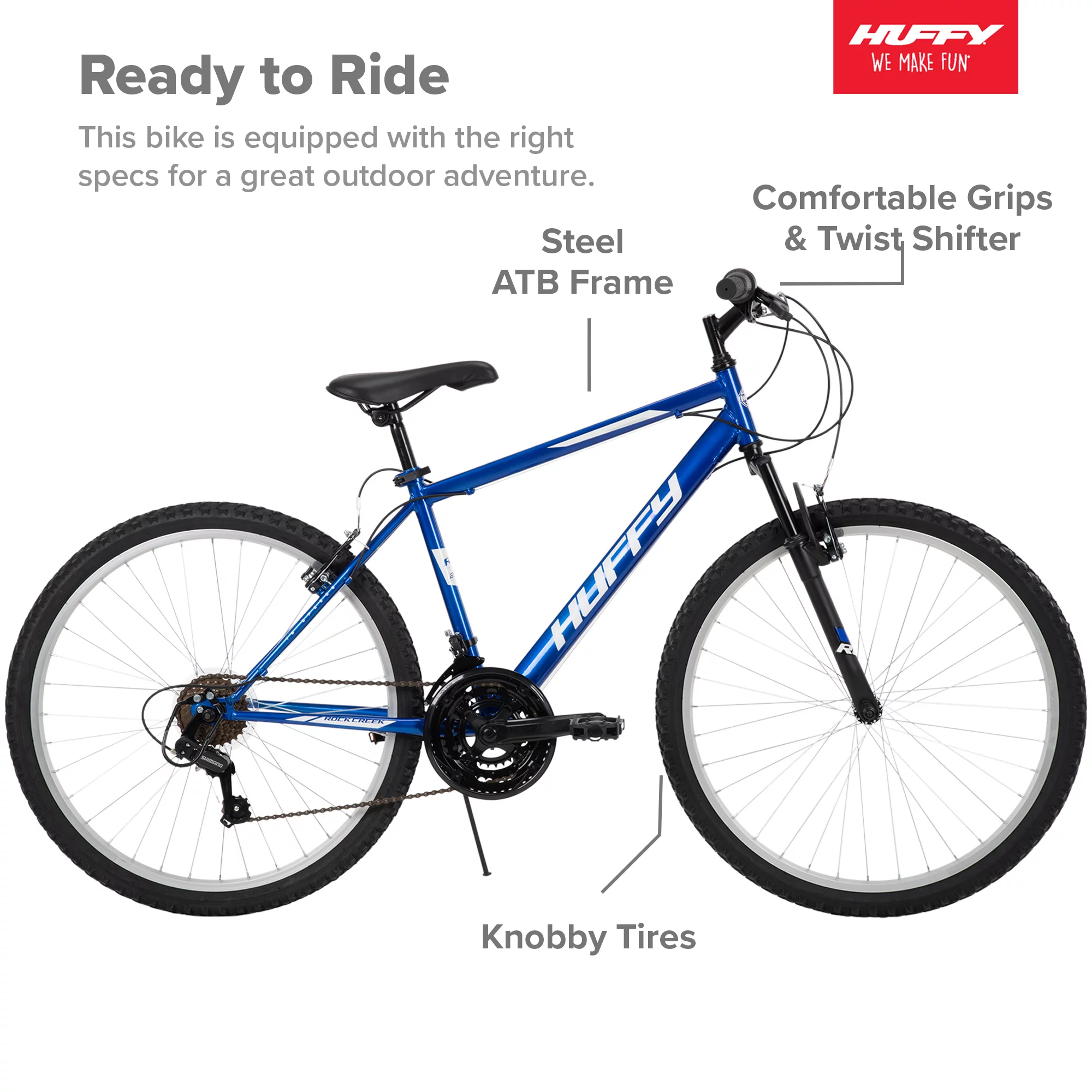 Huffy 26-inch Rock Creek Men's Mountain Bike, Blue - Womvr